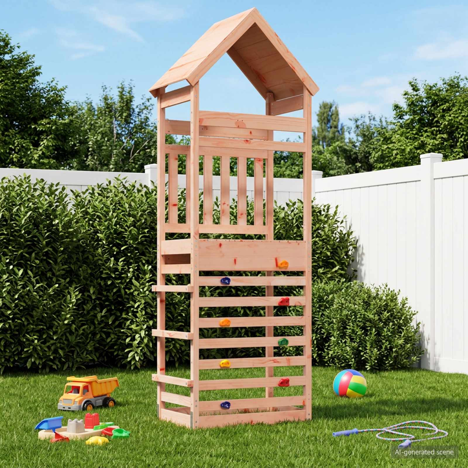 vidaXL Outdoor-Spielturm Natur Massives Douglasienholz