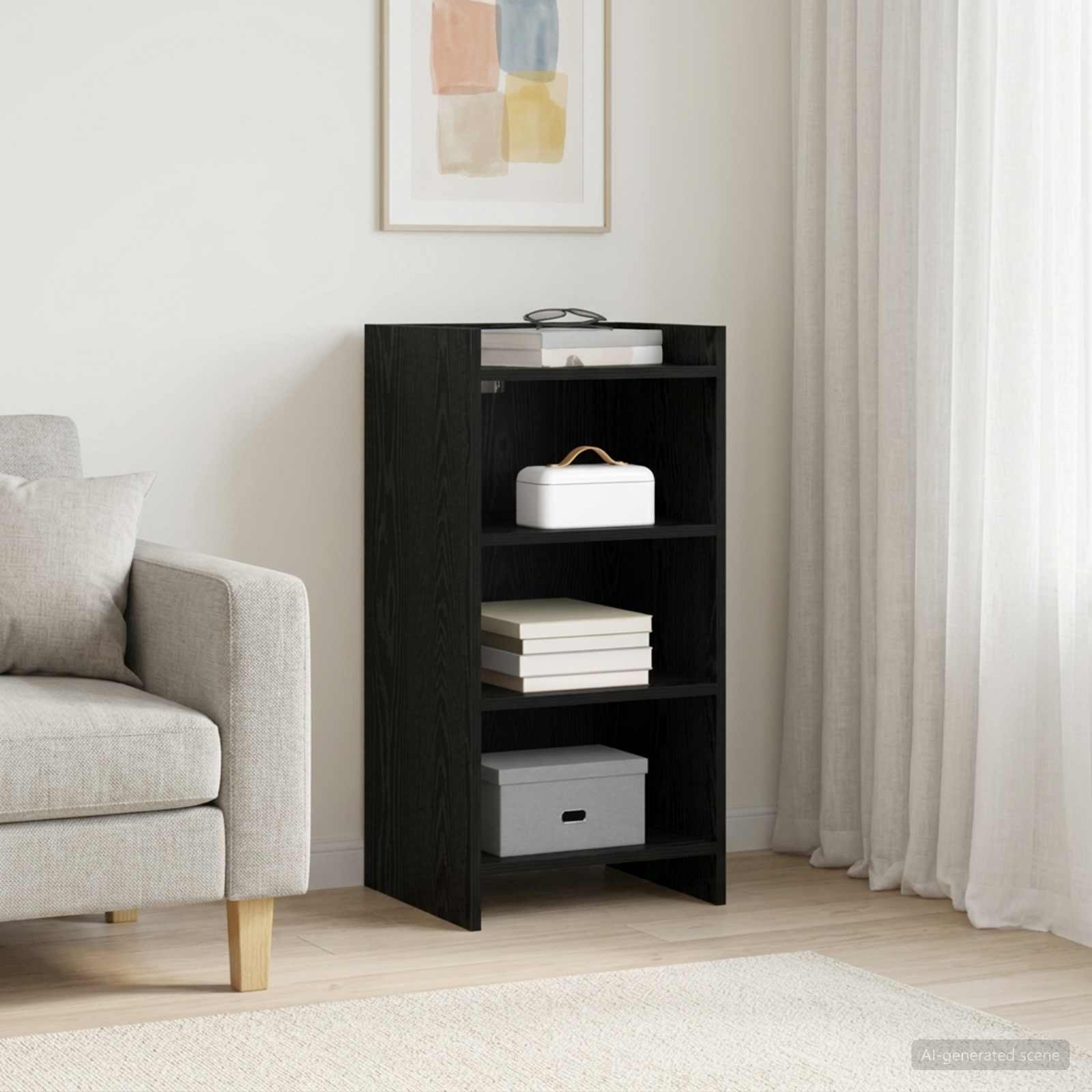 vidaXL Sideboard Schwarze Eiche 40 x 36 x 80 cm Holzwerkstoff