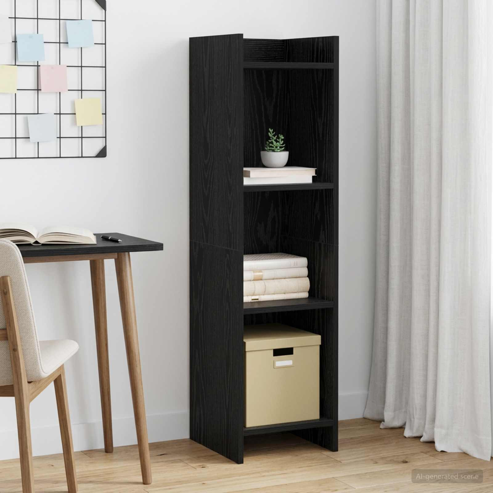 vidaXL Bücherregal Schwarze Eiche 30 x 30 x 111 cm Holzwerkstoff