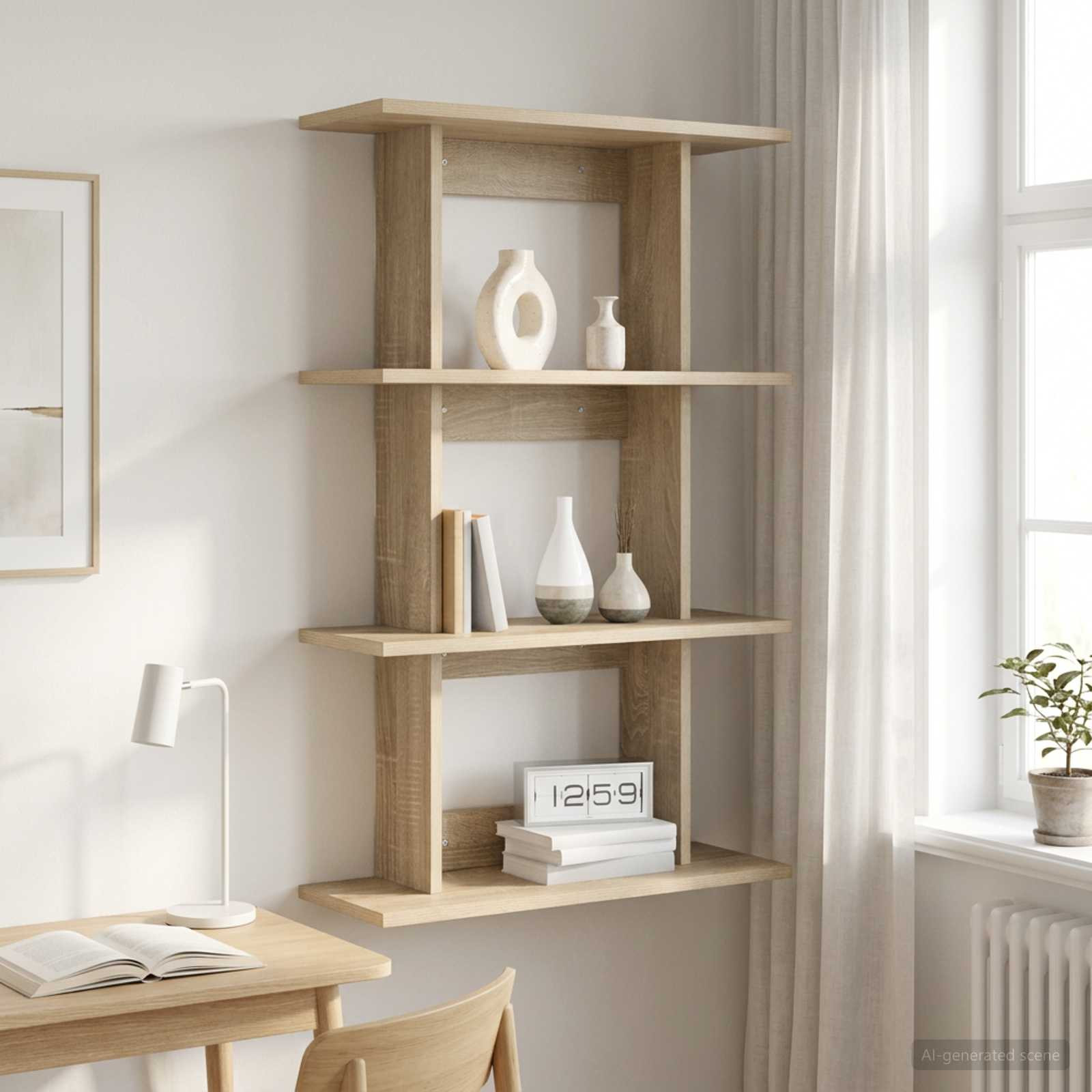 vidaXL Wandregal Wandhalterung Sonoma-Eiche 56 x 20 x 90 cm