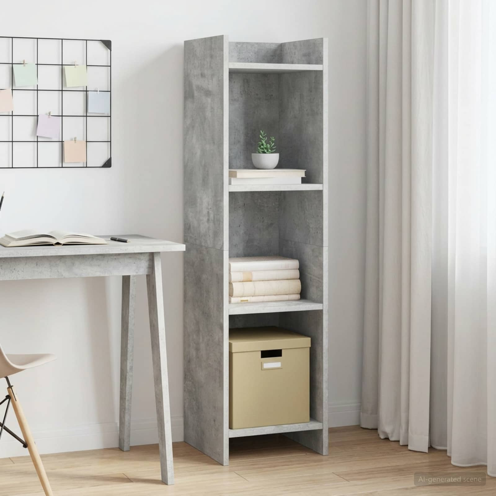 vidaXL Bücherregal Beton Grau 30 x 30 x 111 cm Holzwerkstoff