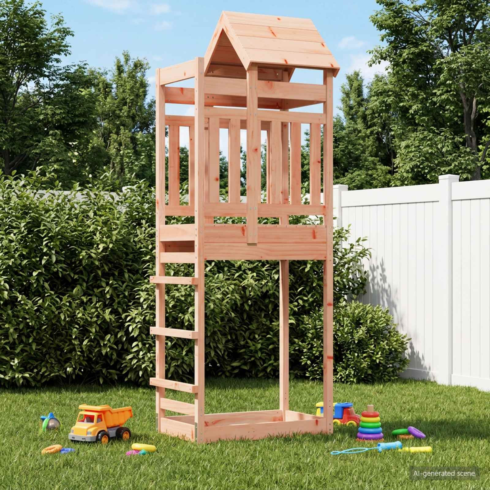 vidaXL Outdoor-Spielturm Natur Massives Douglasienholz