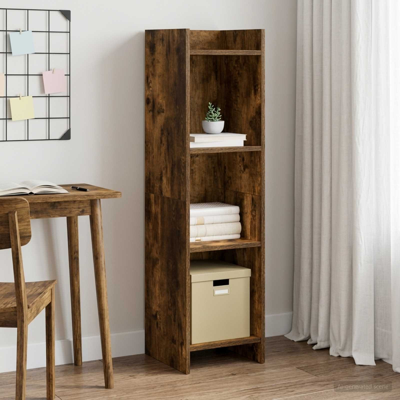 vidaXL Bücherregal Geräucherte Eiche 30 x 30 x 111 cm Holzwerkstoff