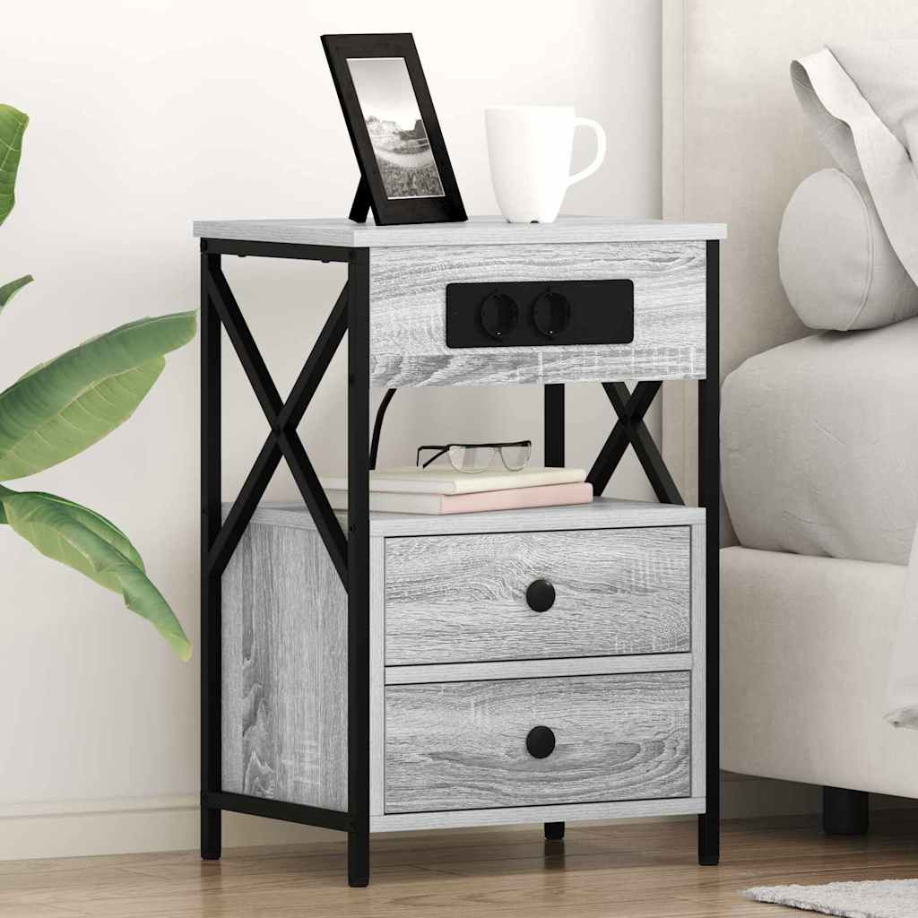 vidaXL Nachttisch Graues Sonoma 40 x 31 x 60 cm Holzwerkstoff
