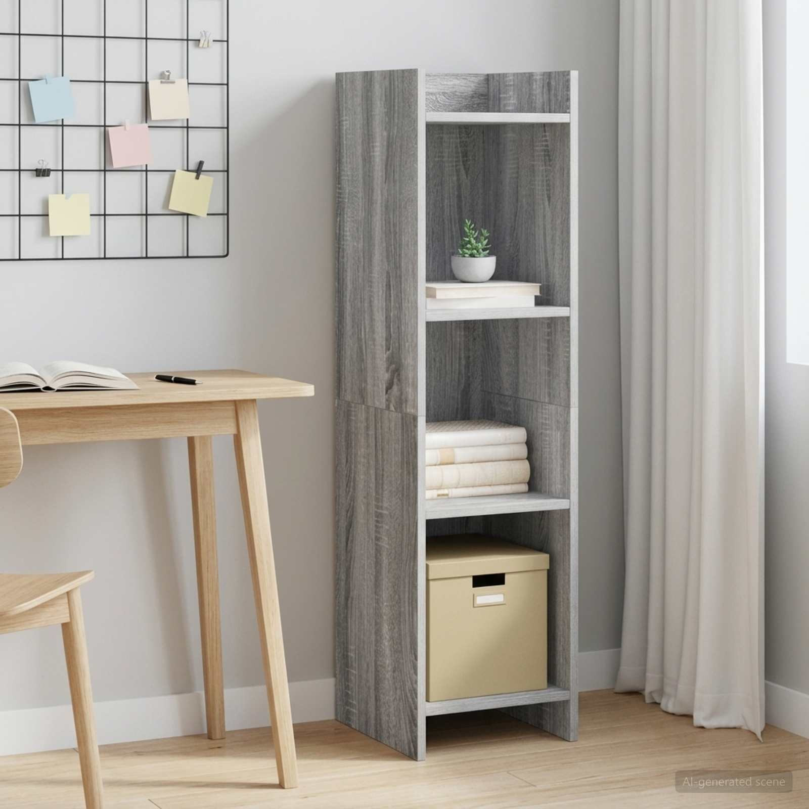 vidaXL Bücherregal Grau Sonoma 30 x 30 x 111 cm Holzwerkstoff
