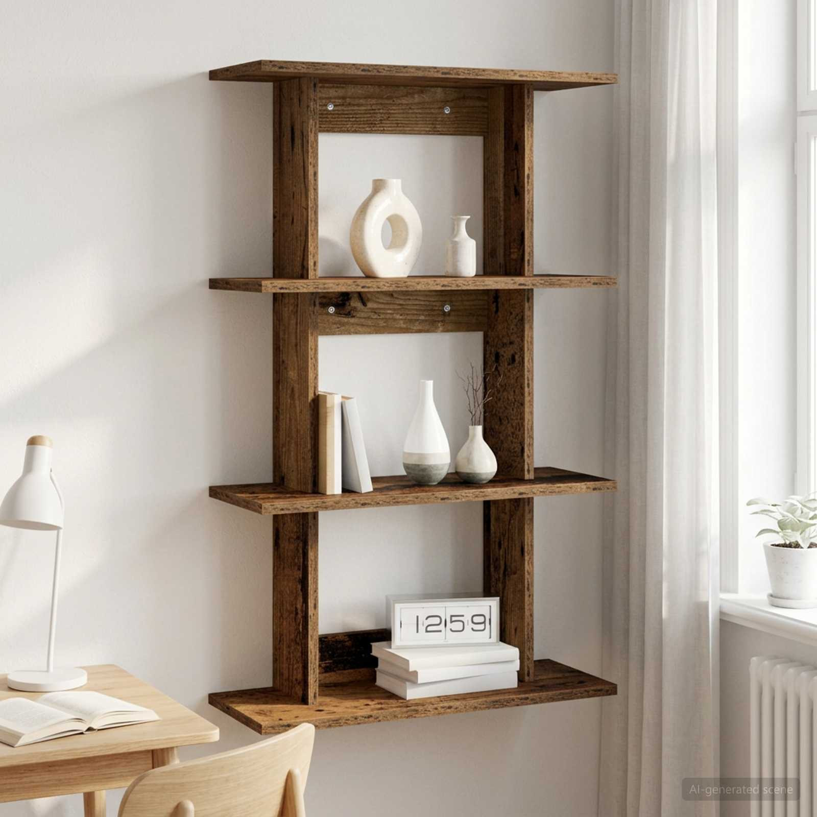 vidaXL Wandregal Wandhalterung Altholz 56 x 20 x 90 cm Holzwerkstoff