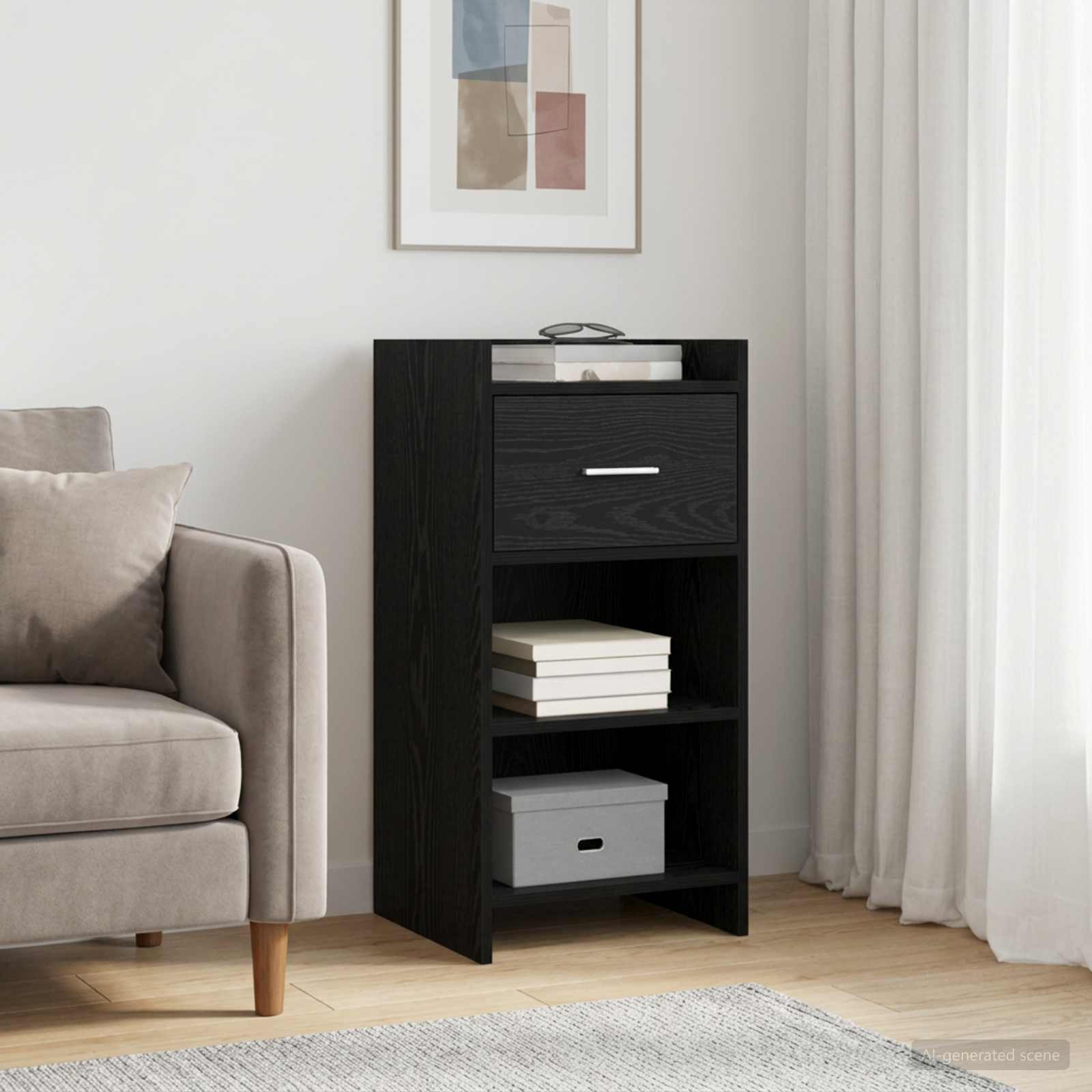 vidaXL Sideboard Schwarze Eiche 40 x 36 x 80 cm Holzwerkstoff