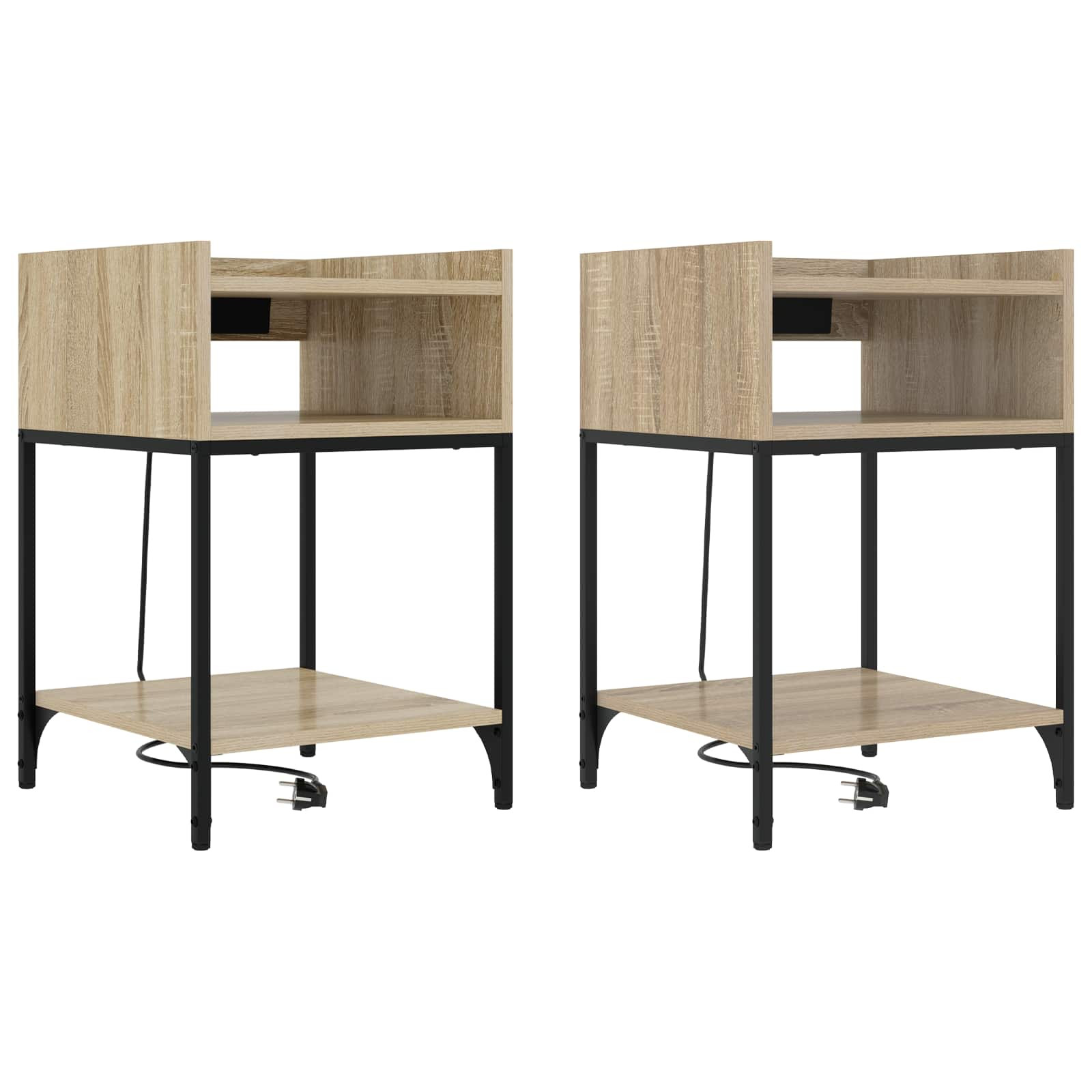 vidaXL Nachttisch 2 pcs Sonoma-Eiche 40 x 40 x 61 cm Holzwerkstoff