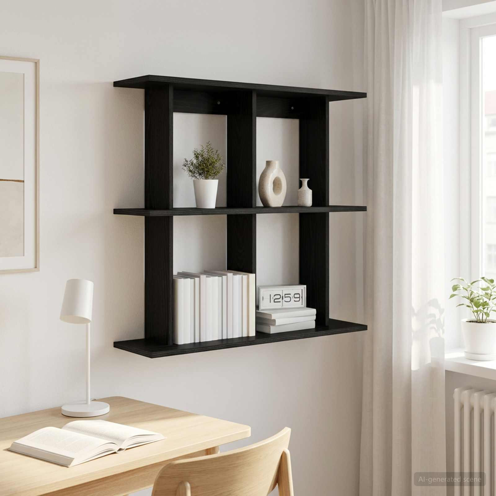 vidaXL Wandregal Wandhalterung Schwarze Eiche 80 x 20 x 75 cm