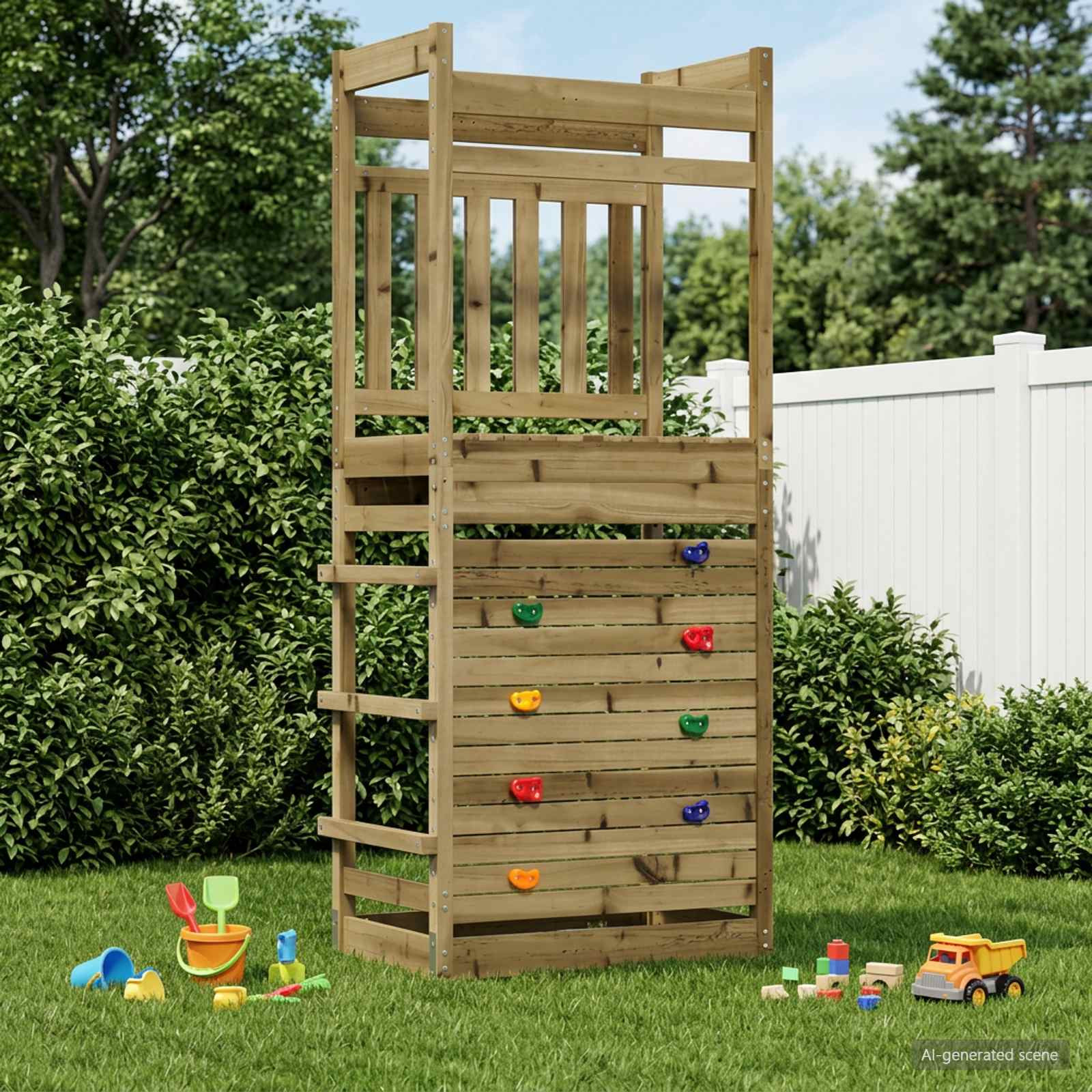 vidaXL Outdoor-Spielturm Natur Massives imprägniertes Kiefernholz