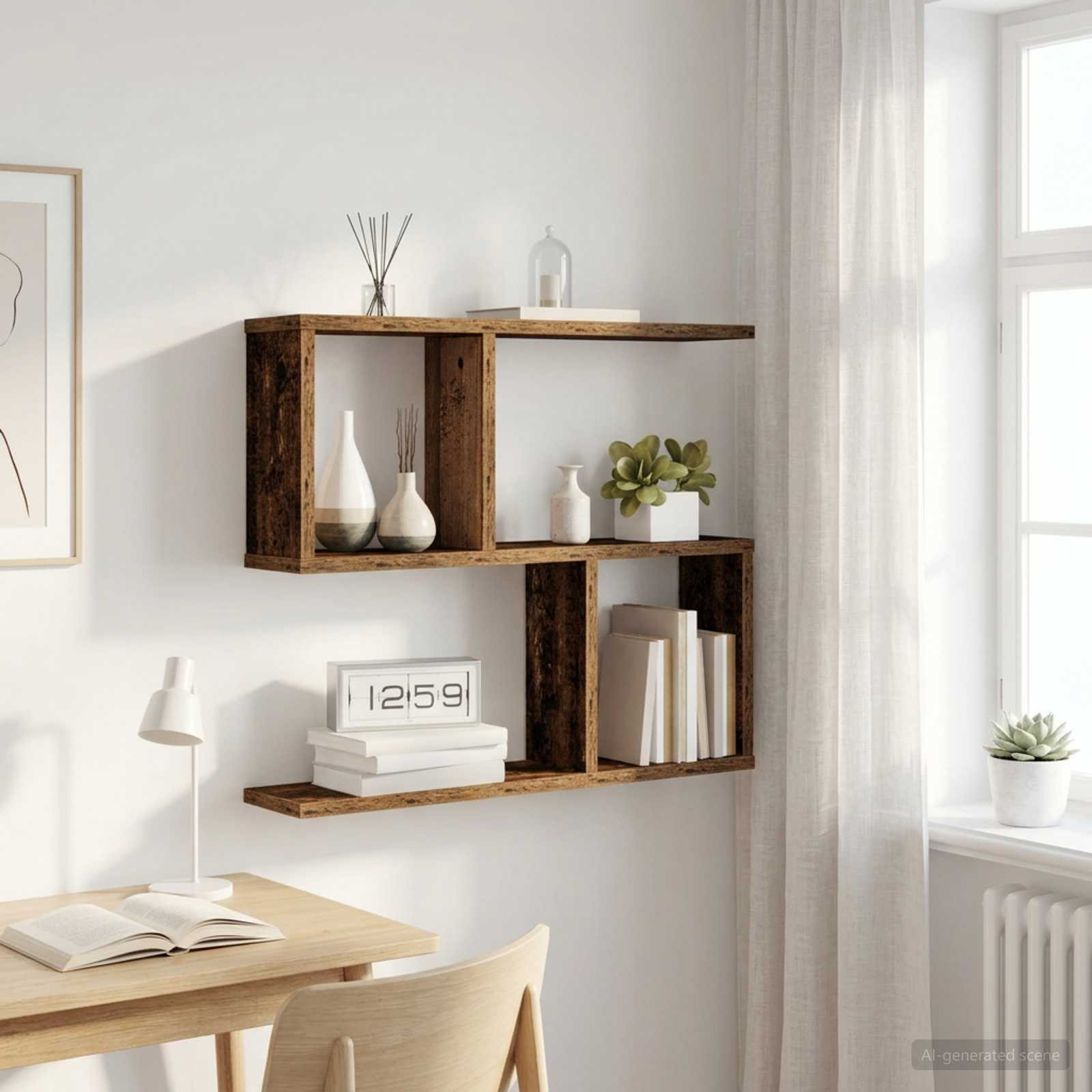 vidaXL Wandregal Altholz 60 x 12 x 50,5 cm Holzwerkstoff