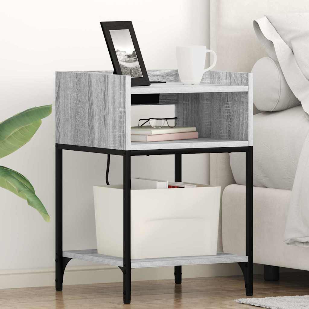 vidaXL Nachttisch 2 pcs Graues Sonoma 40 x 40 x 61 cm Holzwerkstoff