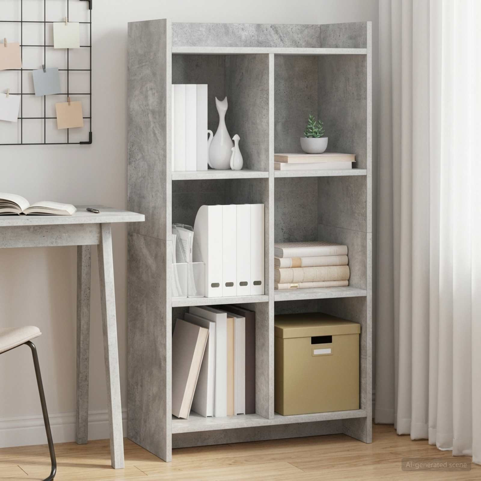 vidaXL Bücherregal Beton Grau 59 x 30 x 111 cm Holzwerkstoff