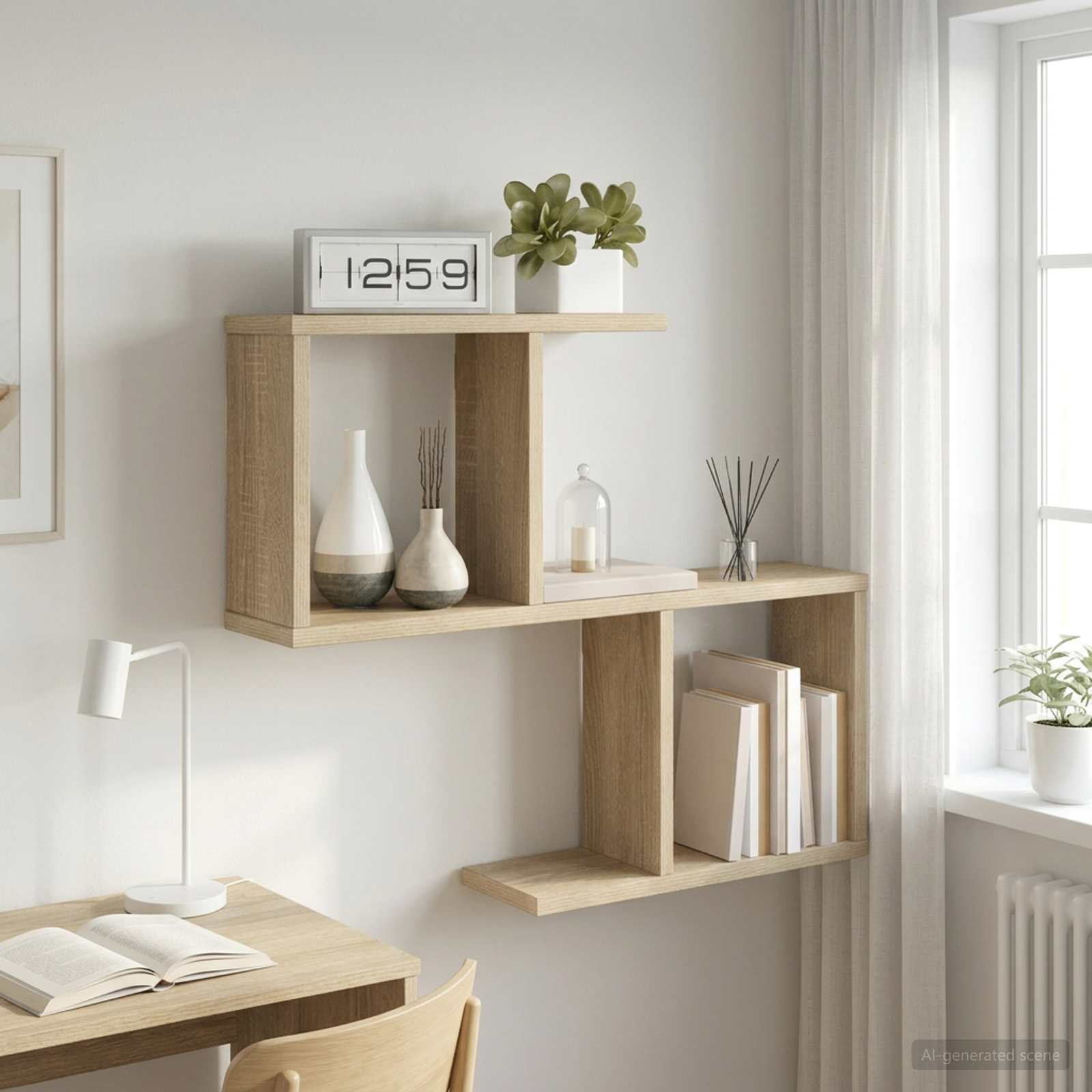 vidaXL Wandregal Sonoma-Eiche 60 x 12 x 50,5 cm Holzwerkstoff