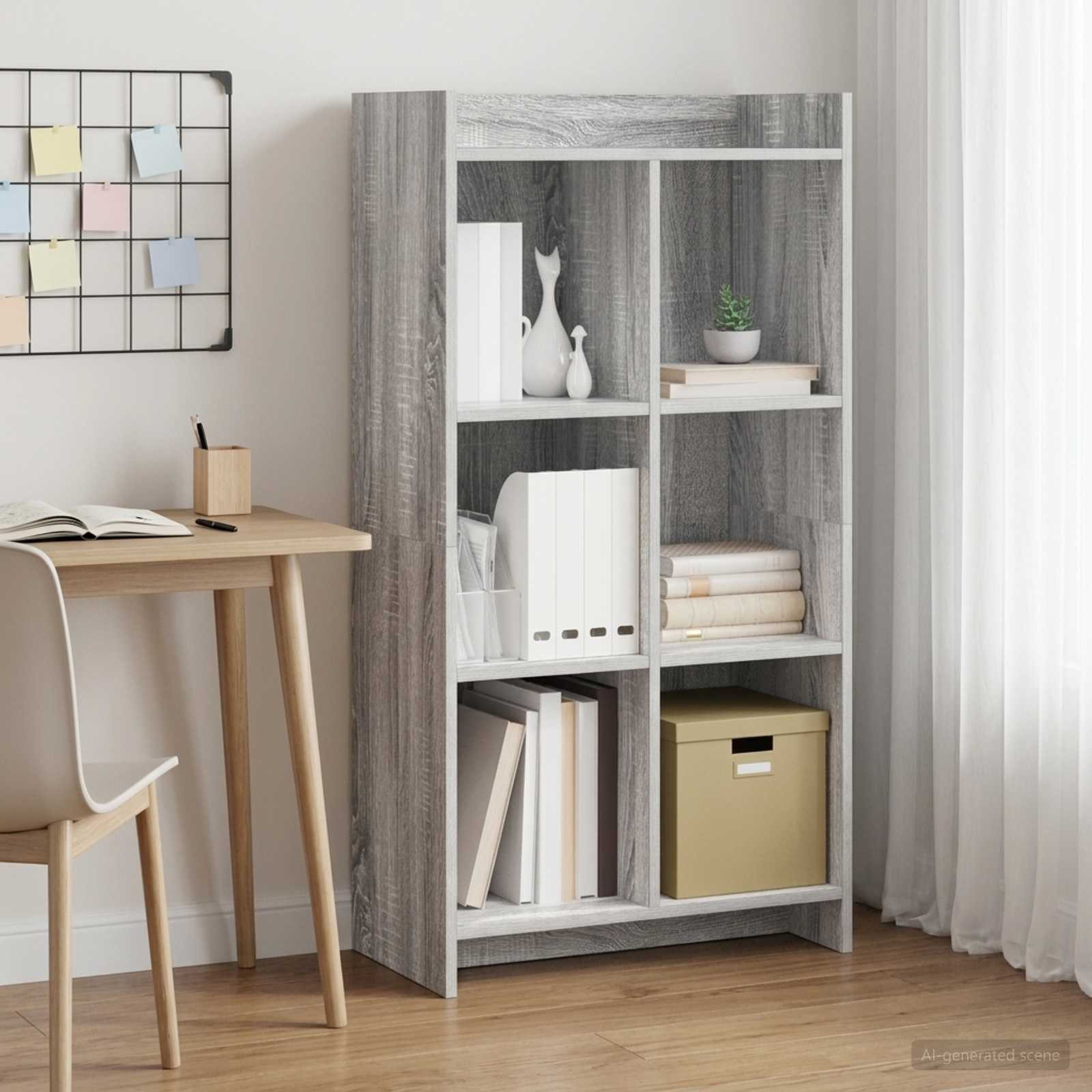 vidaXL Bücherregal Grau Sonoma 59 x 30 x 111 cm Holzwerkstoff