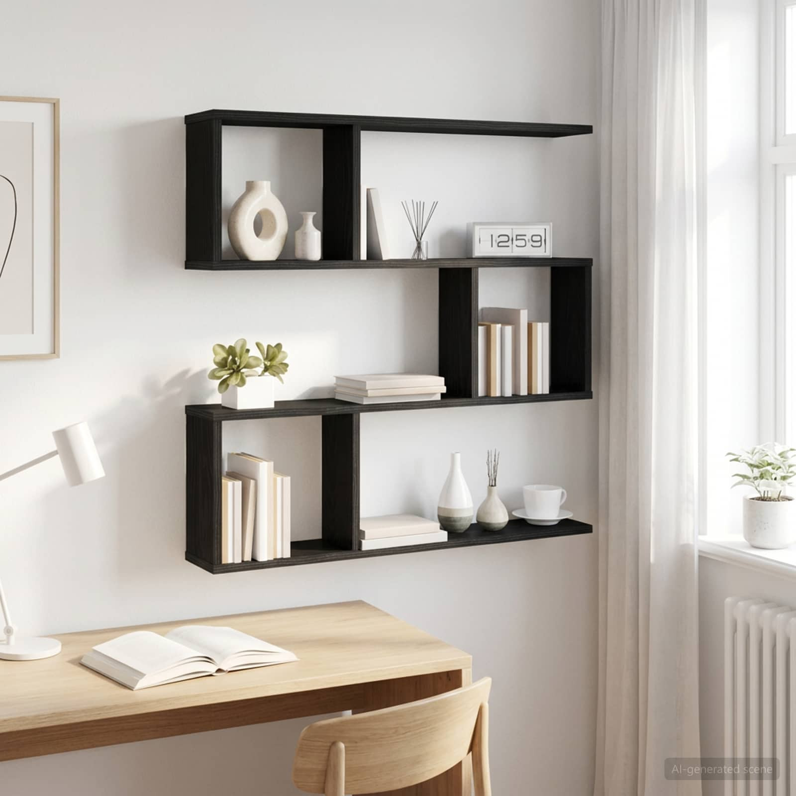 vidaXL Wandregal Schwarze Eiche 80 x 12 x 79,5 cm Holzwerkstoff