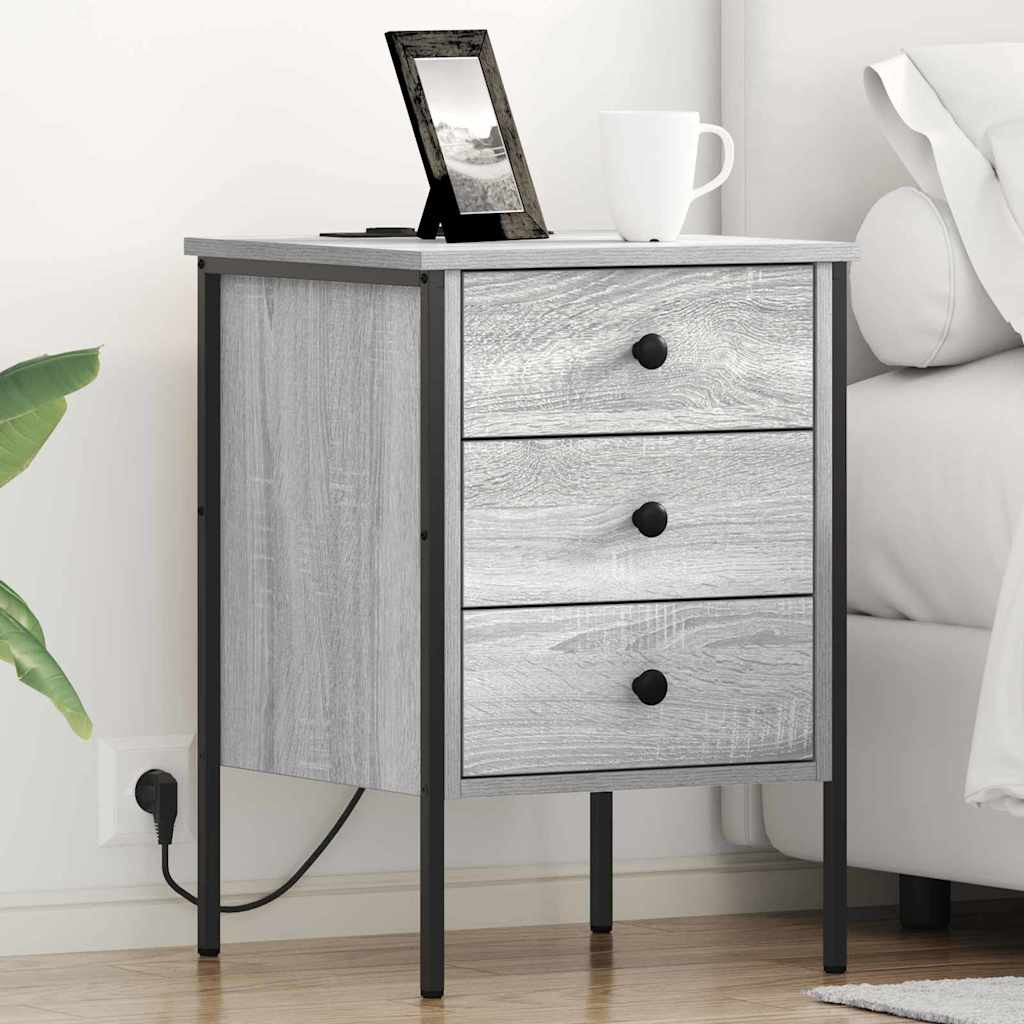 vidaXL Nachttisch Graues Sonoma 42 x 41 x 61 cm Holzwerkstoff