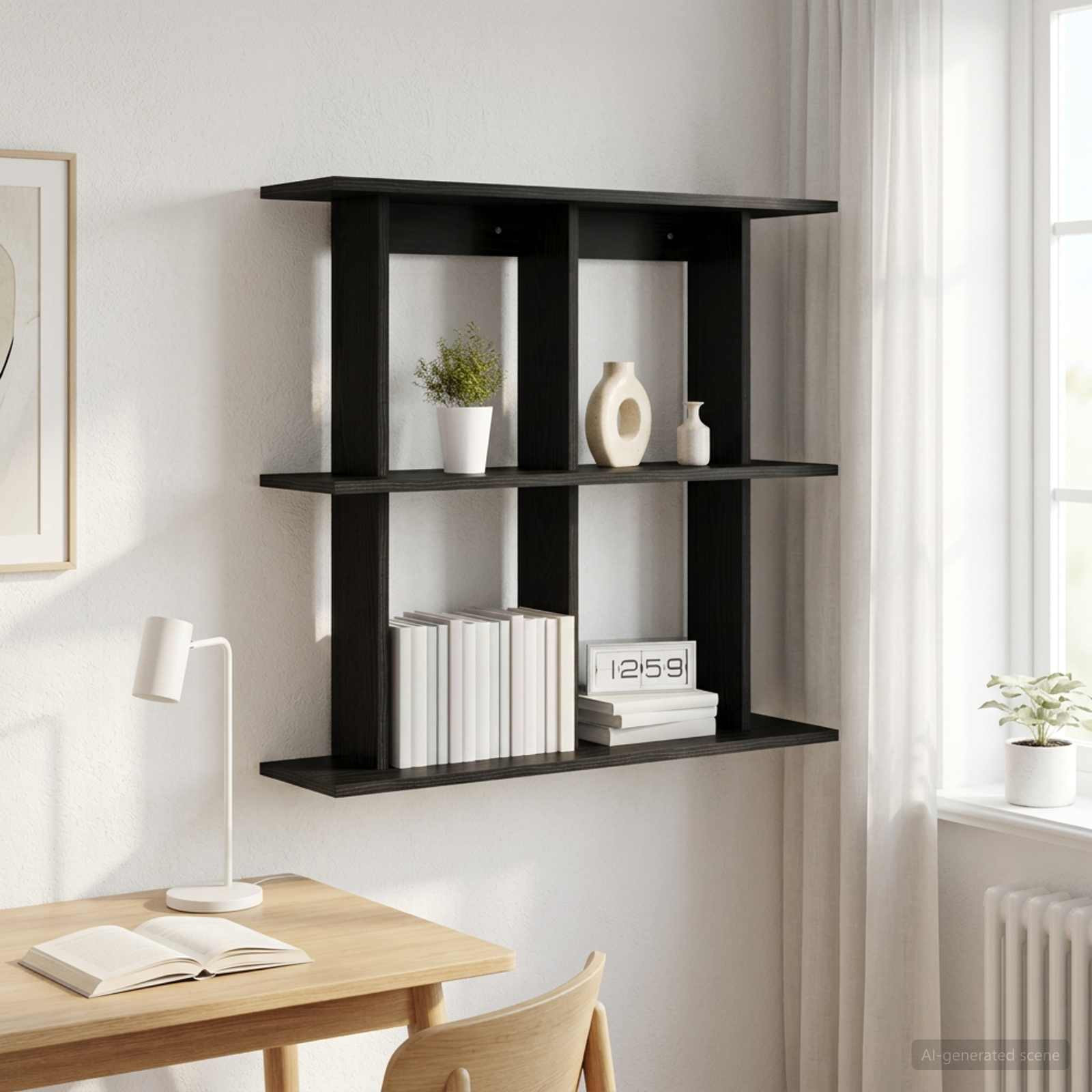 vidaXL Wandregal Wandhalterung Schwarze Eiche 100 x 20 x 75 cm