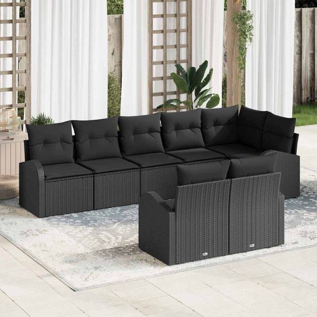 vidaXL Gartensofa-set 8 pcs Poly-Rattan