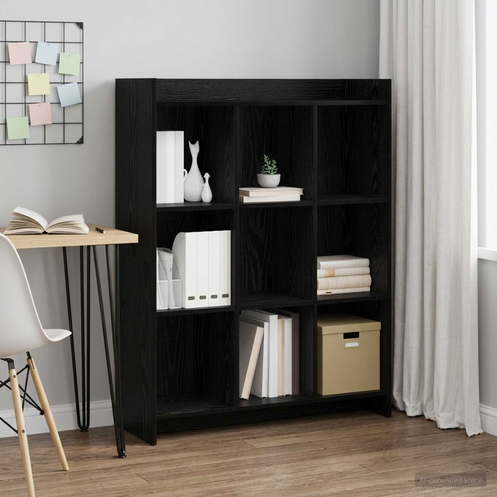 vidaXL Bücherregal Schwarze Eiche 87,5 x 30 x 111 cm Holzwerkstoff