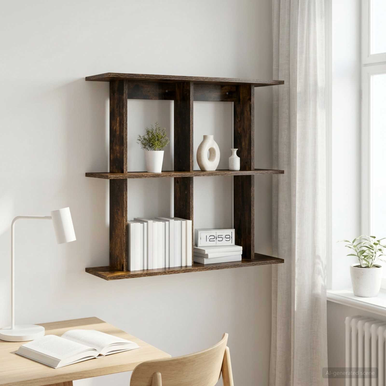 vidaXL Wandregal Wandhalterung Raucheiche 100 x 20 x 75 cm