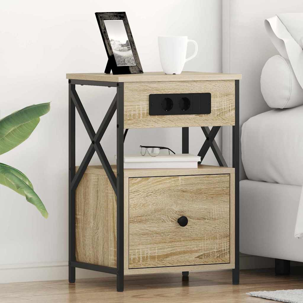 vidaXL Nachttisch 2 pcs Sonoma-Eiche 40 x 31 x 60 cm Holzwerkstoff