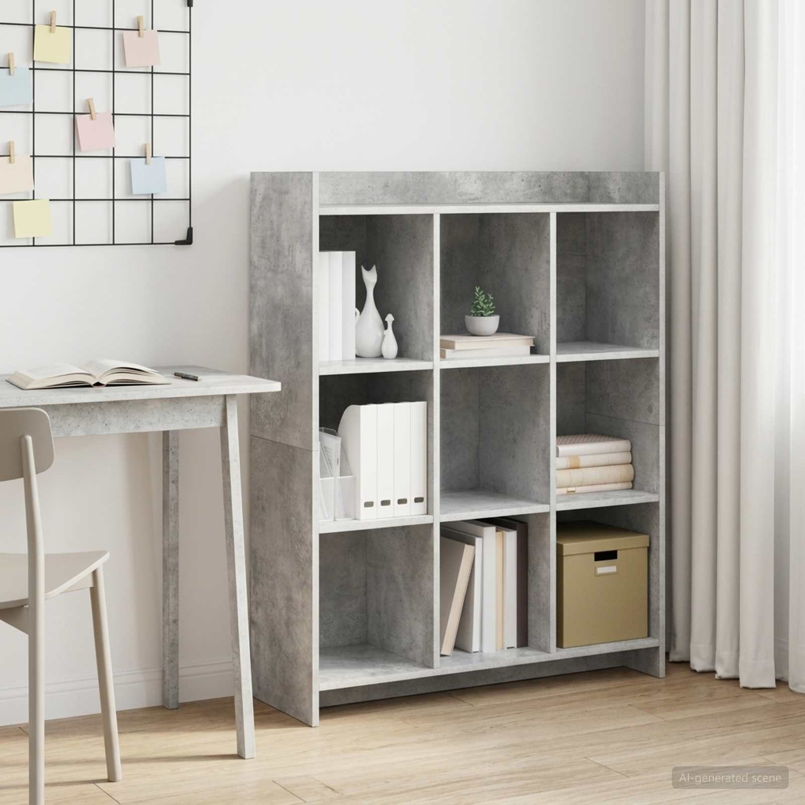 vidaXL Bücherregal Beton Grau 87,5 x 30 x 111 cm Holzwerkstoff