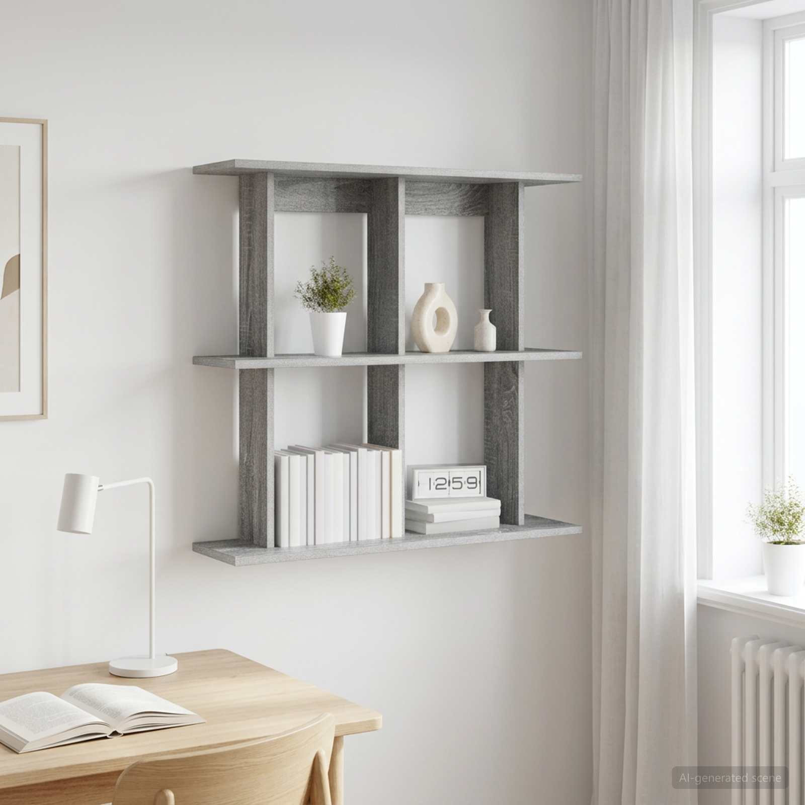 vidaXL Wandregal Wandhalterung Grau Sonoma 100 x 20 x 75 cm
