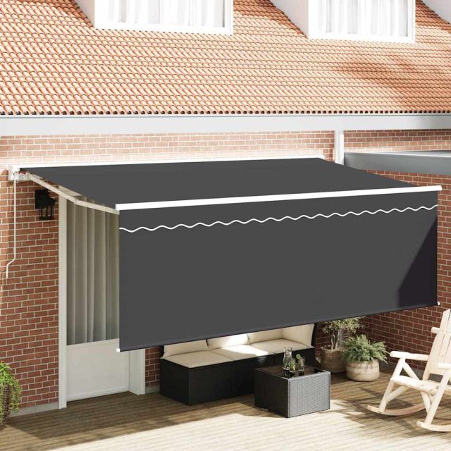 vidaXL Einziehbare Markise Creme 350 x 200 cm Polyester und Aluminium