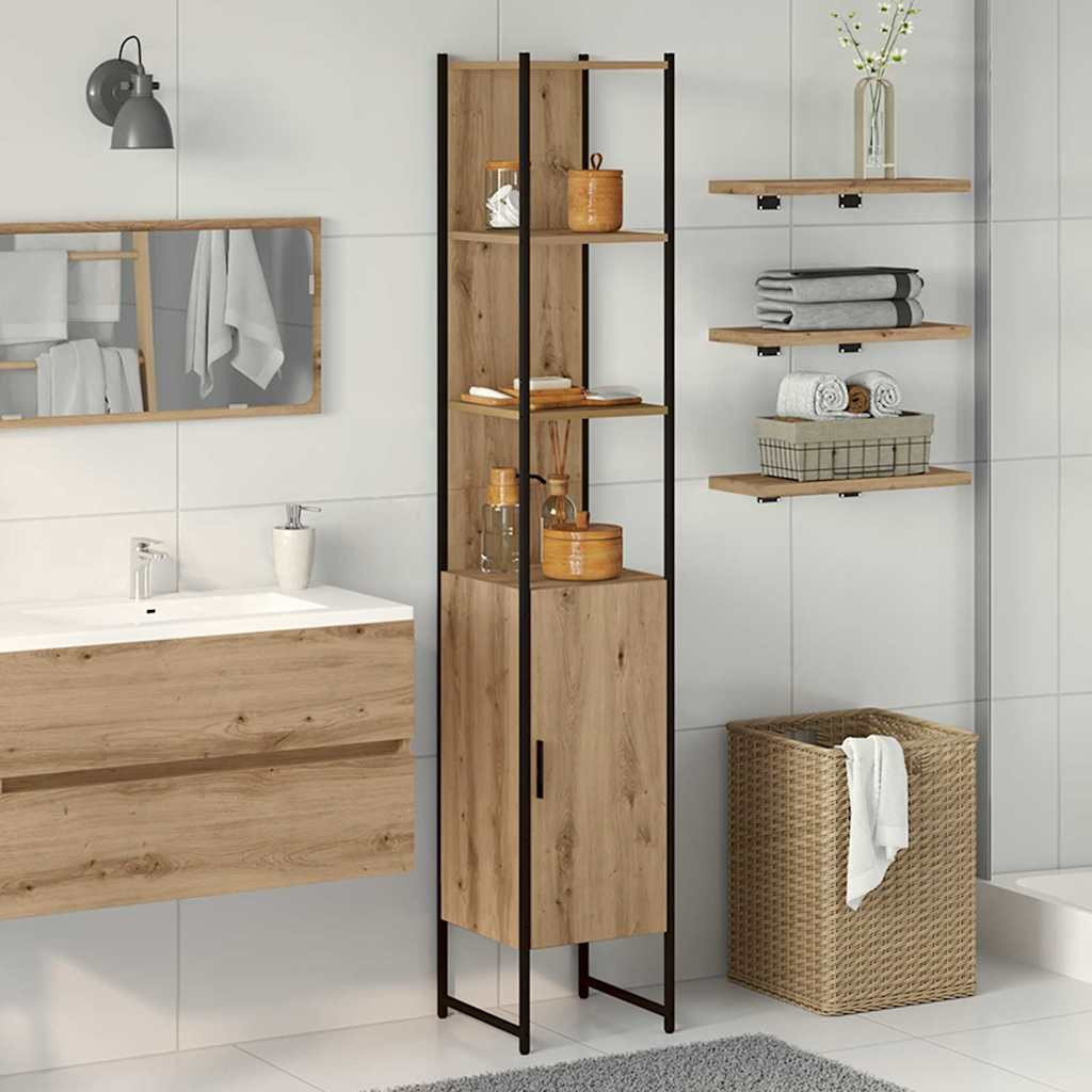 vidaXL Badezimmerschrank Artisan-Eiche 33 x 33 x 185,5 cm