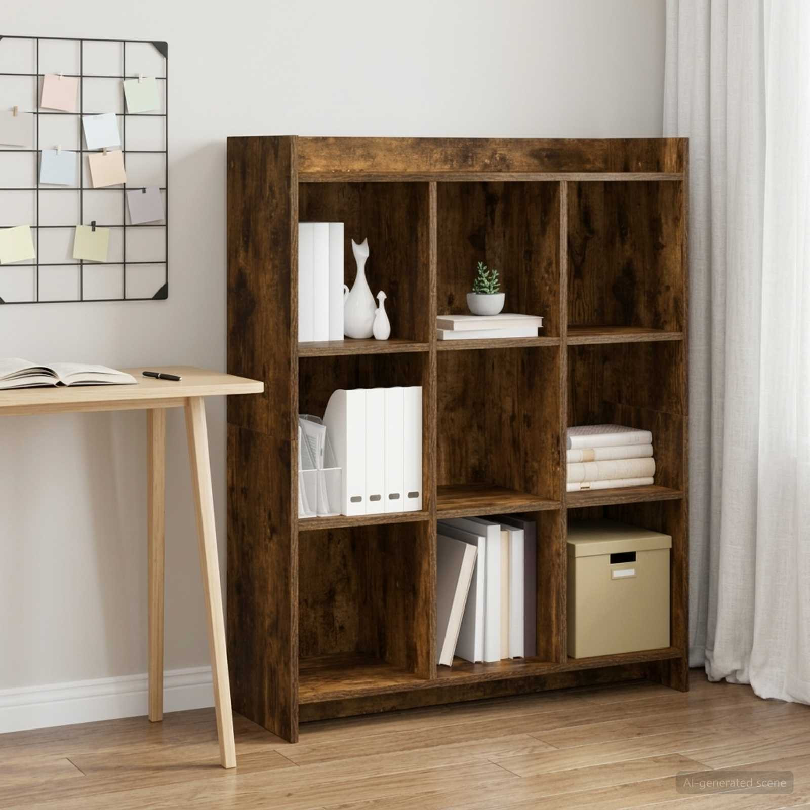 vidaXL Bücherregal Geräucherte Eiche 87,5 x 30 x 111 cm Holzwerkstoff