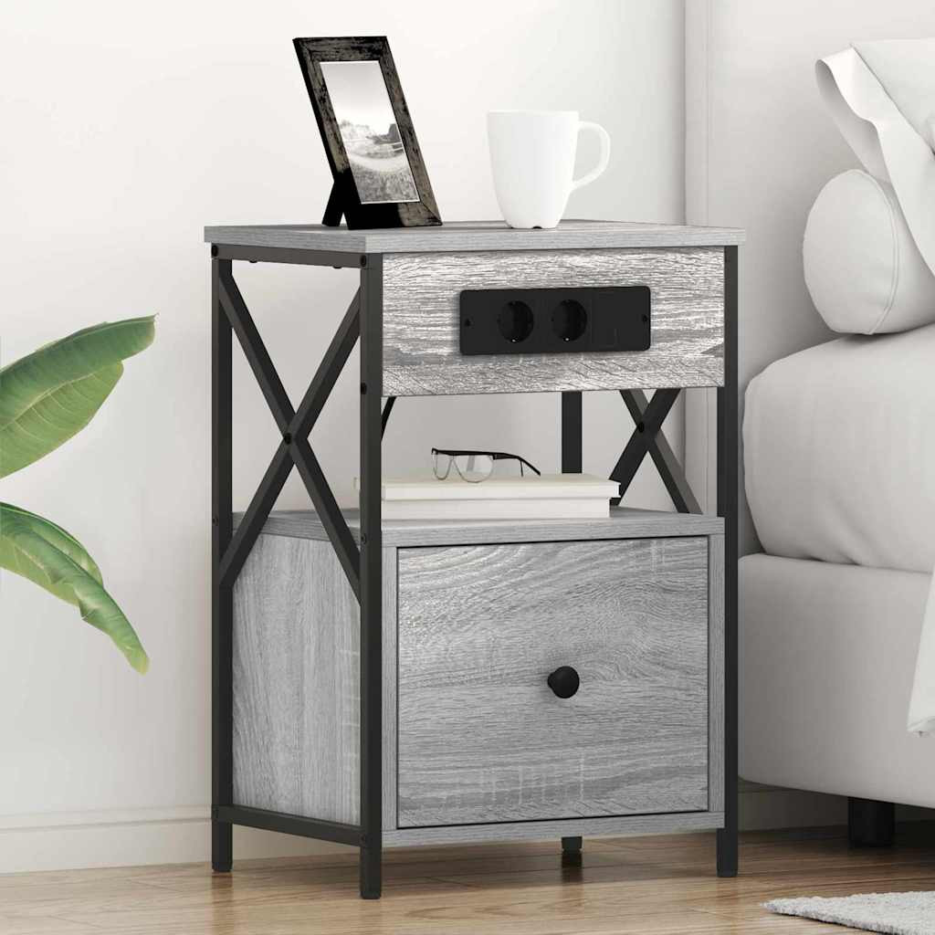vidaXL Nachttisch Graues Sonoma 40 x 31 x 60 cm Holzwerkstoff