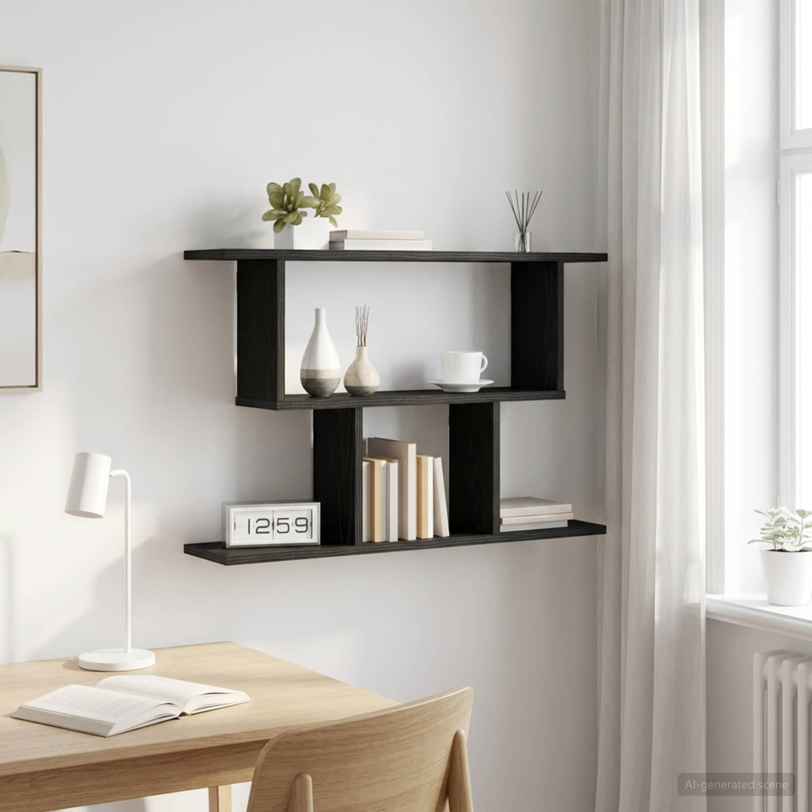 vidaXL Wandregal Schwarze Eiche 80 x 15 x 50,5 cm Holzwerkstoff
