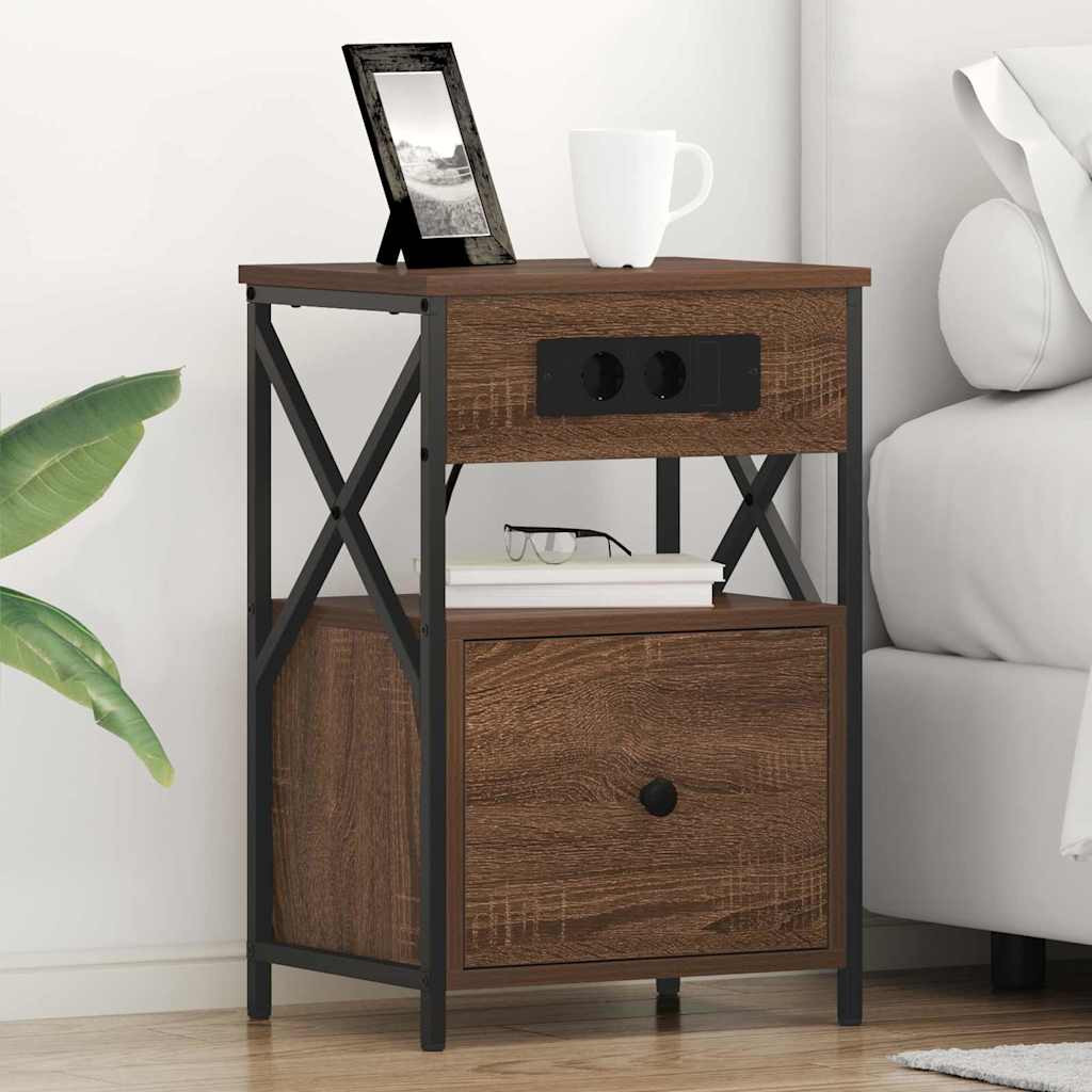vidaXL Nachttisch Braun Eichen-Optik 40 x 31 x 60 cm Holzwerkstoff