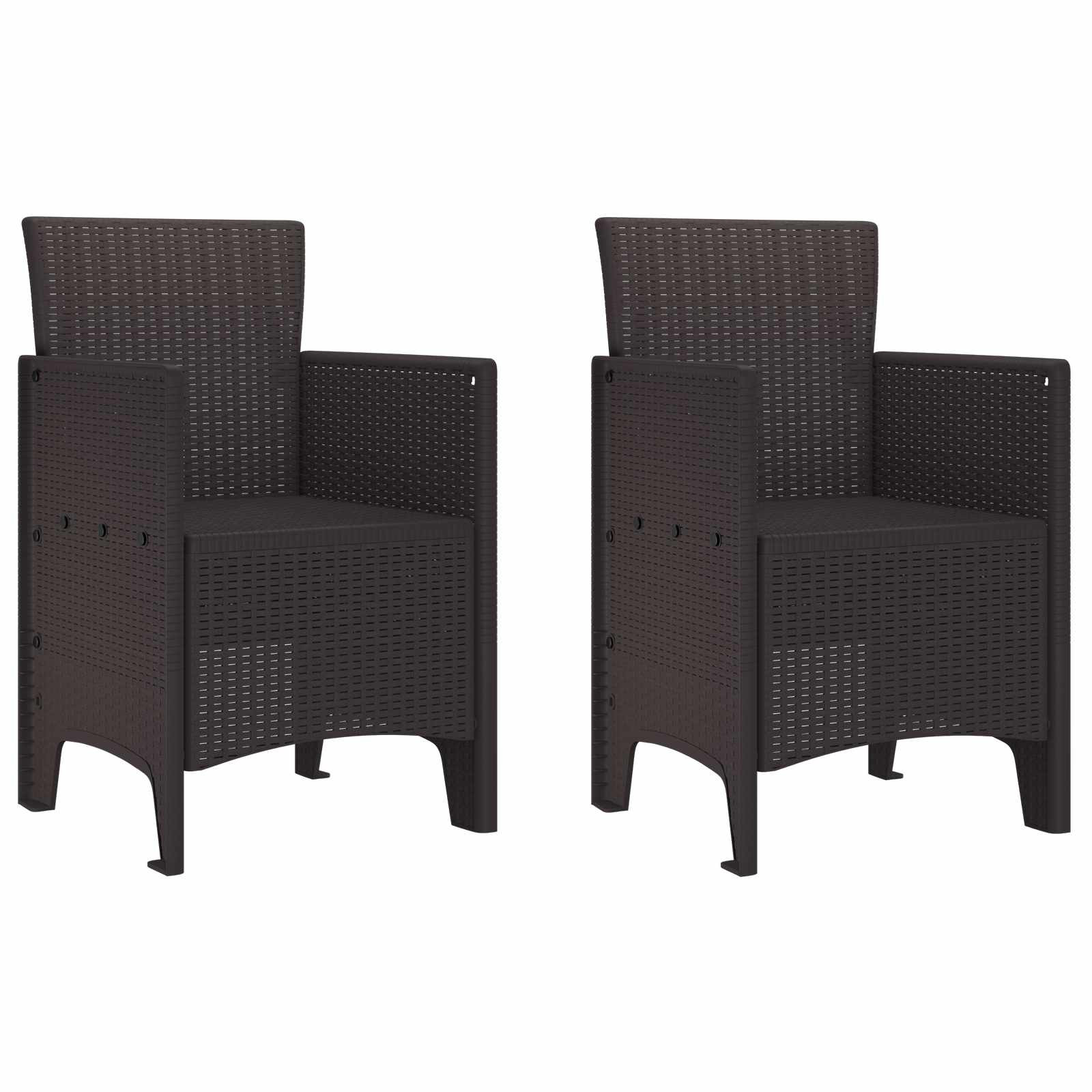 vidaXL Gartenstuhl mit Kissen 2 pcs Braun 53 x 49 x 85 cm Polypropylen