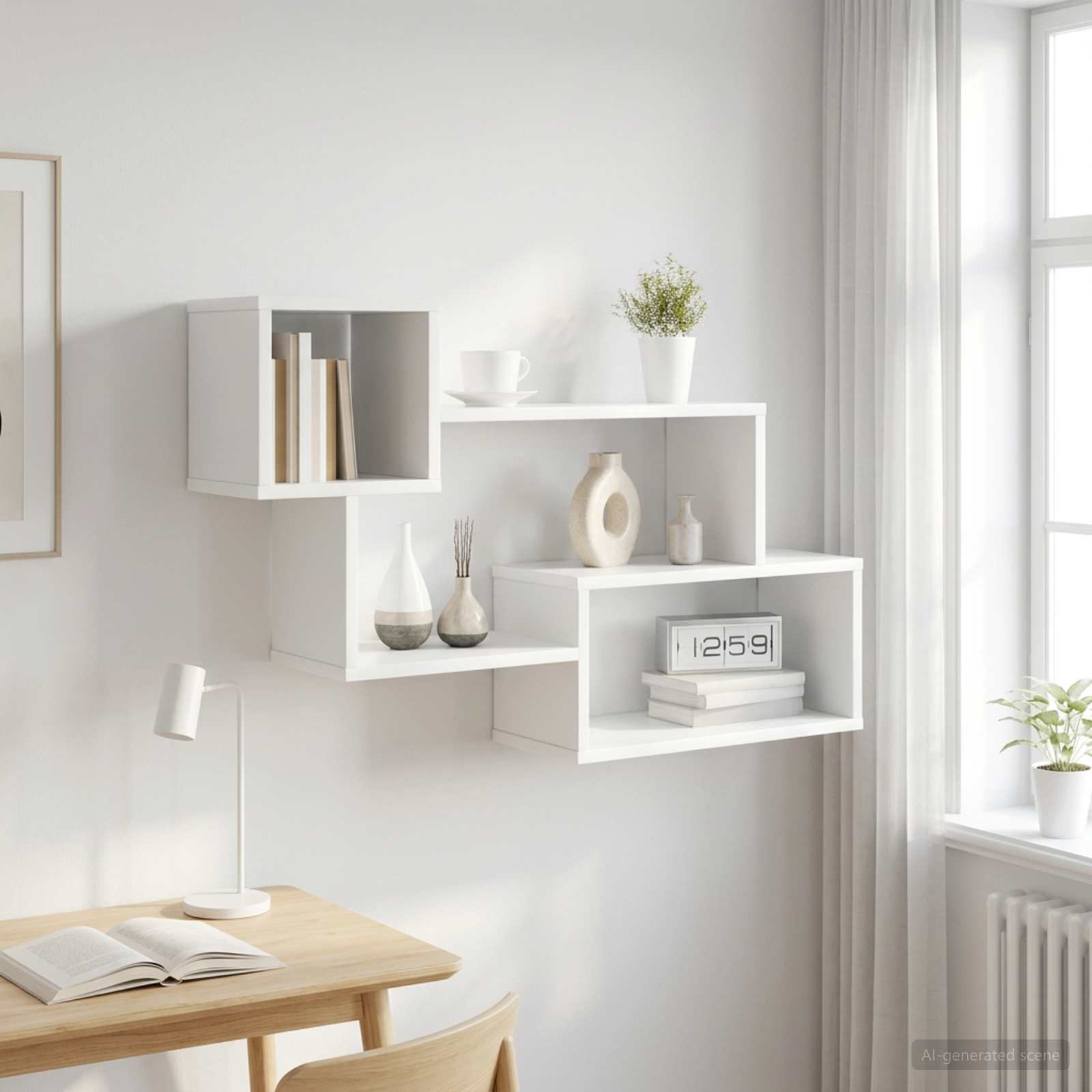 vidaXL Schwebendes Regal Wandhalterung Weiß 87 x 20 x 55 cm