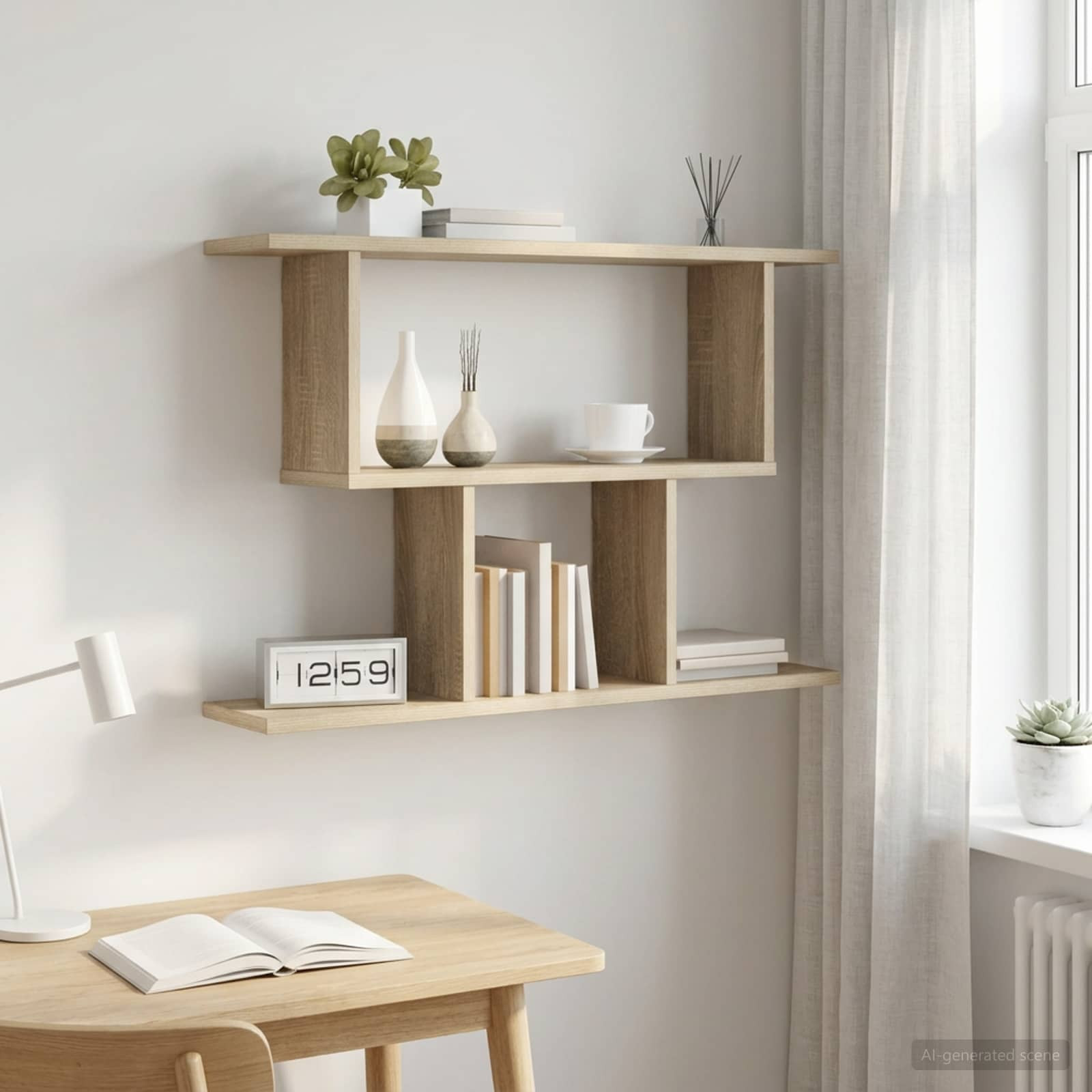vidaXL Wandregal Sonoma-Eiche 80 x 15 x 50,5 cm Holzwerkstoff