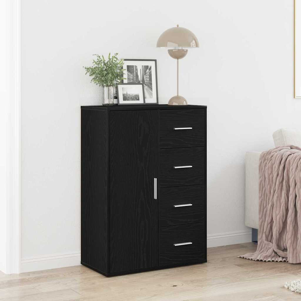 vidaXL Sideboard Schwarz Eichen-Optik 60 x 31 x 84 cm Holzwerkstoff