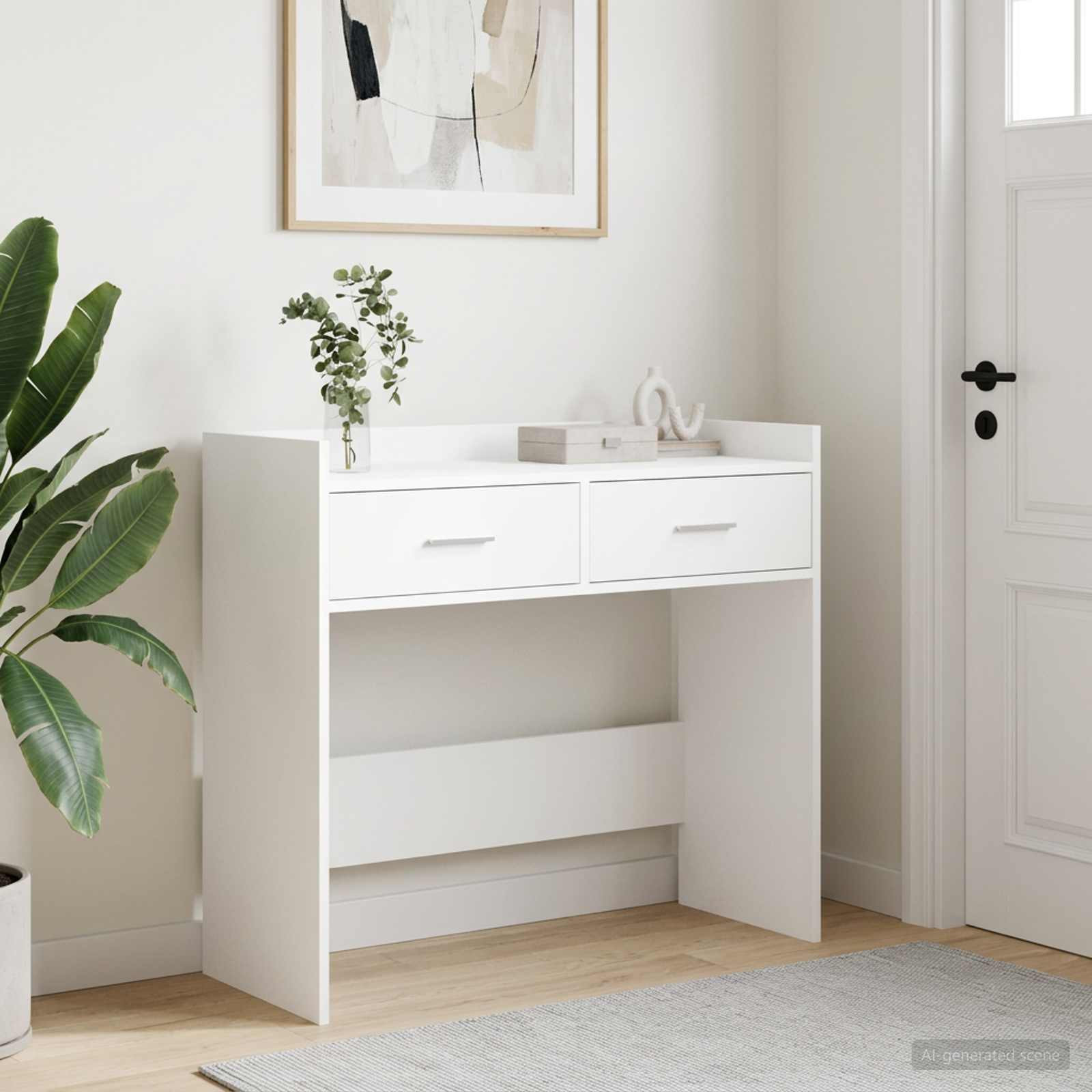 vidaXL Konsolentisch Weiß 90 x 35 x 80 cm Holzwerkstoff