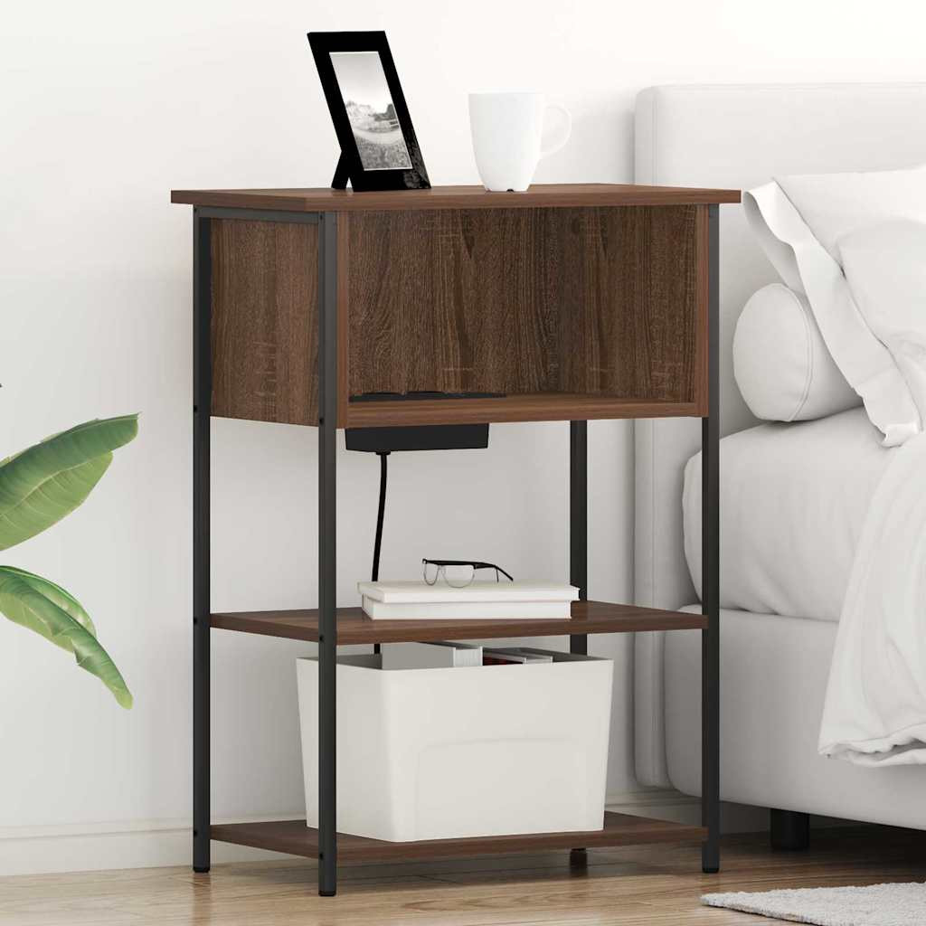 vidaXL Nachttisch Braun Eichen-Optik 55 x 31 x 76 cm Holzwerkstoff