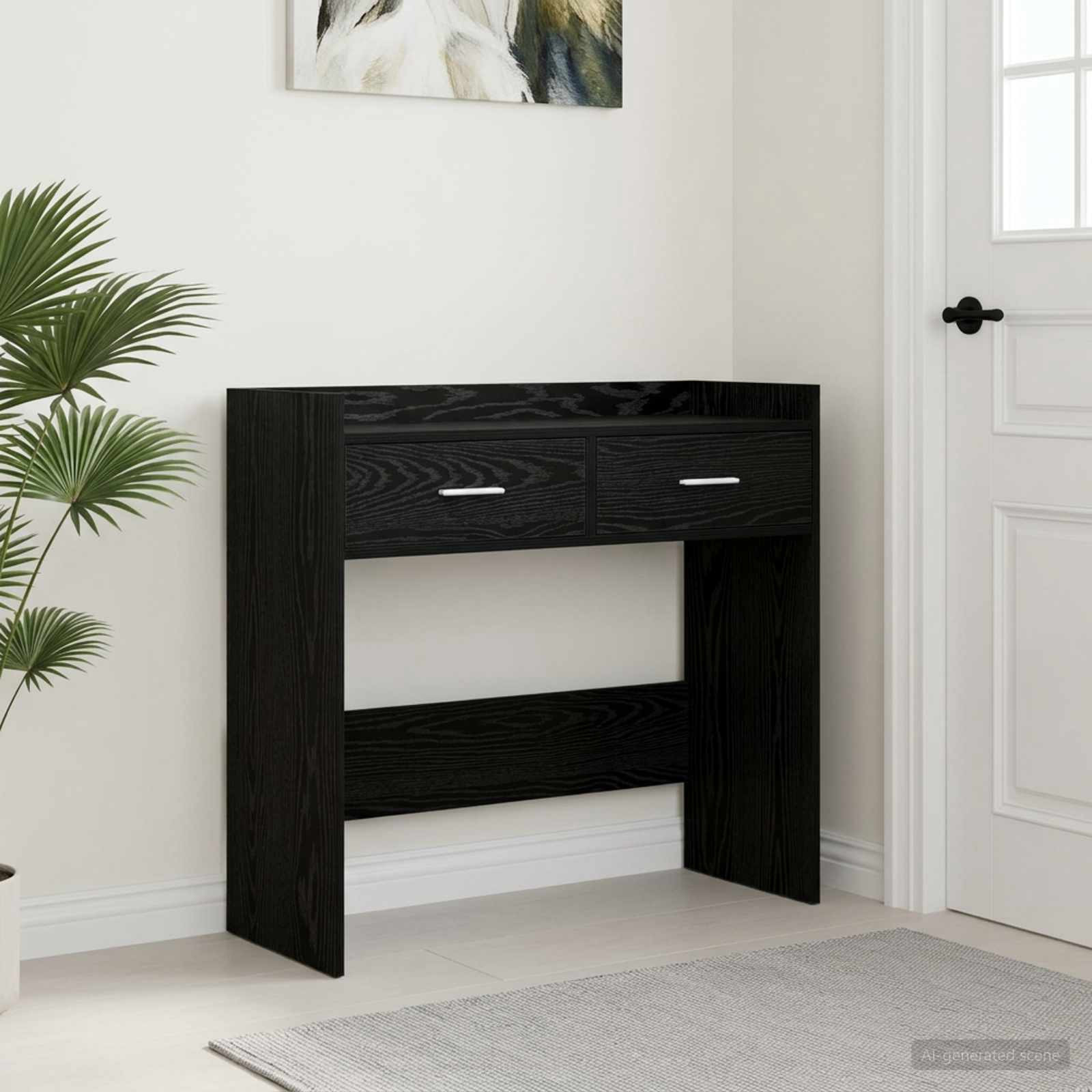vidaXL Konsolentisch Schwarze Eiche 90 x 35 x 80 cm Holzwerkstoff