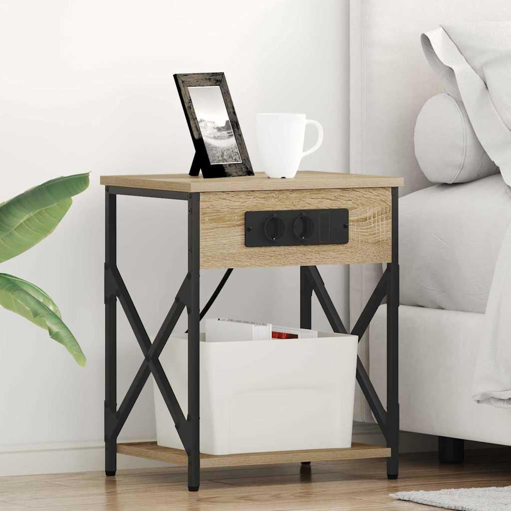 vidaXL Nachttisch 2 pcs Sonoma-Eiche 41 x 31 x 51 cm Holzwerkstoff