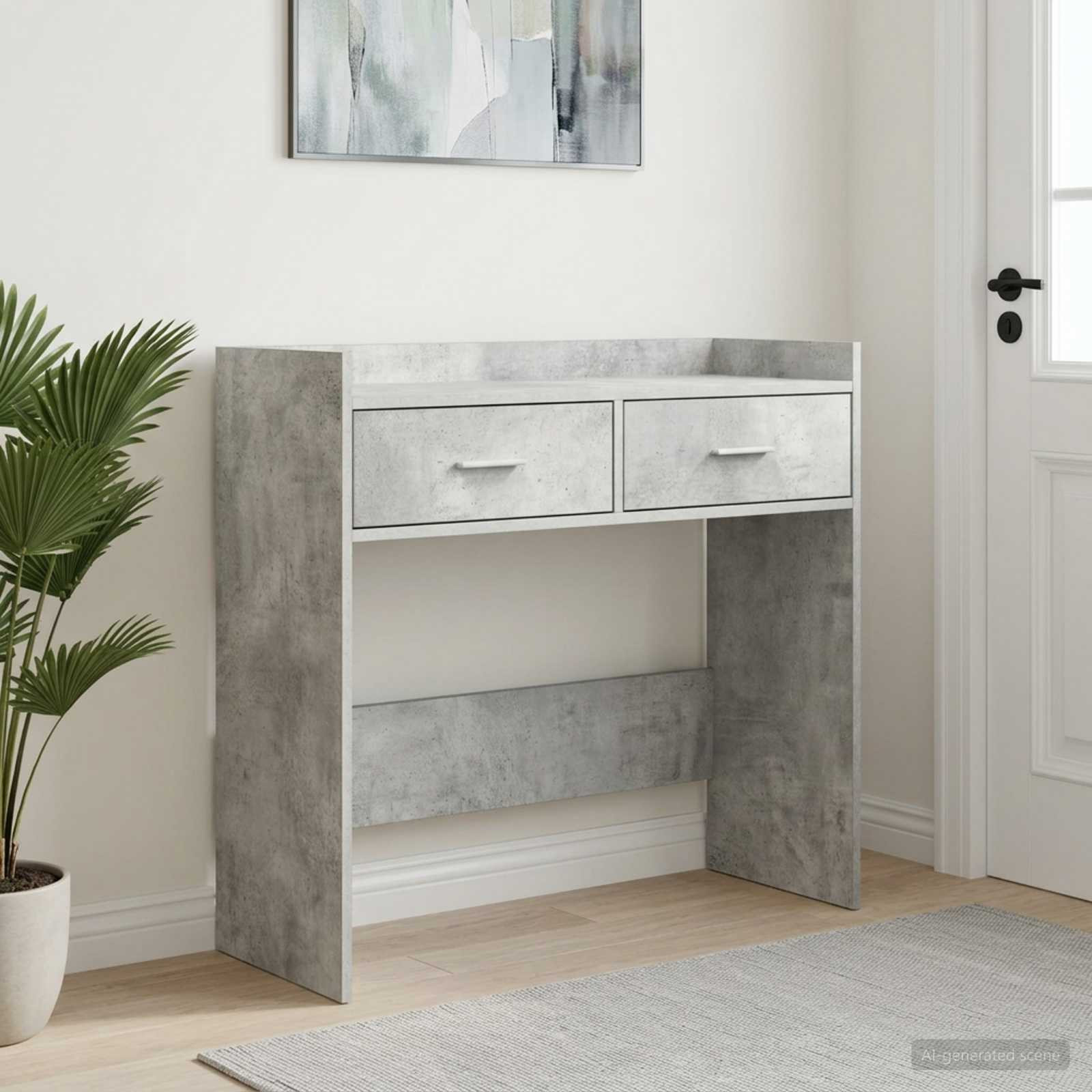 vidaXL Konsolentisch Betongrau 90 x 35 x 80 cm Holzwerkstoff