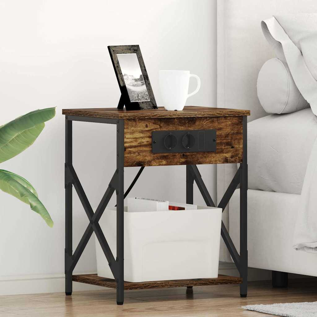 vidaXL Nachttisch 2 pcs Geräucherte Eiche 41 x 31 x 51 cm