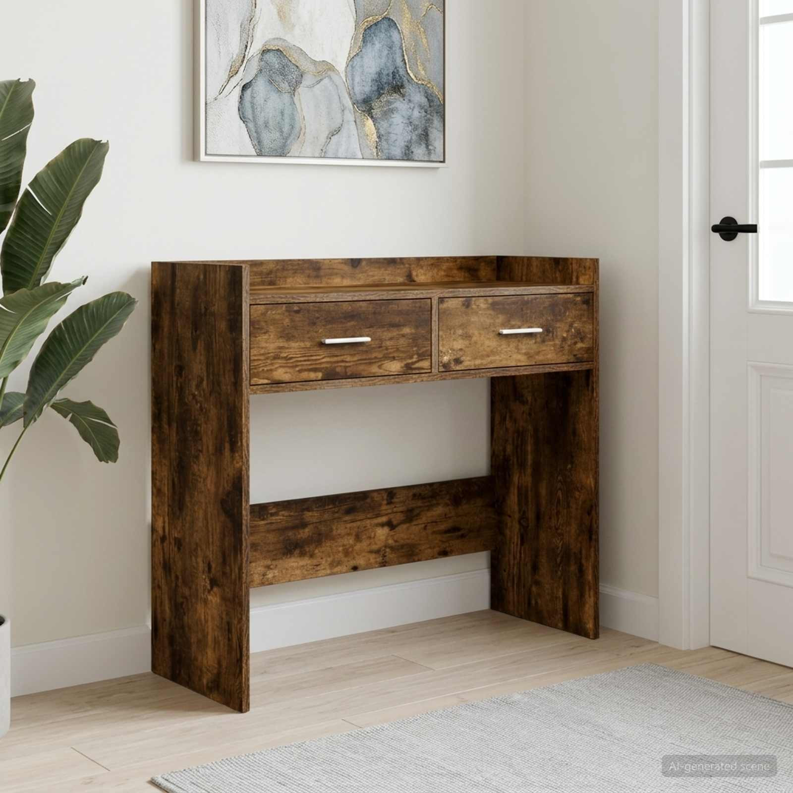 vidaXL Konsolentisch Geräucherte Eiche 90 x 35 x 80 cm Holzwerkstoff