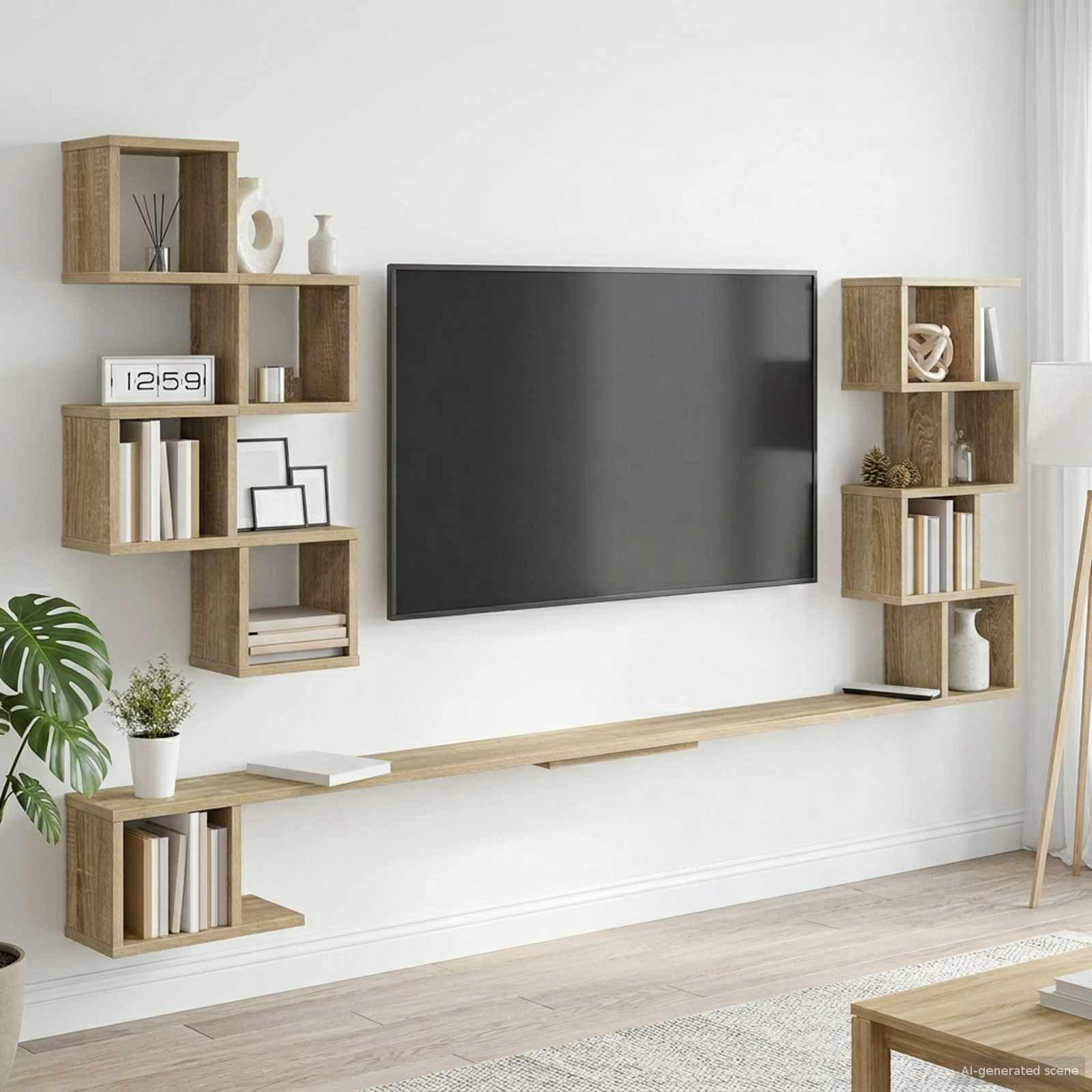 vidaXL Wandmontiertes TV-Regal Sonoma-Eiche 180 x 15 x 94 cm
