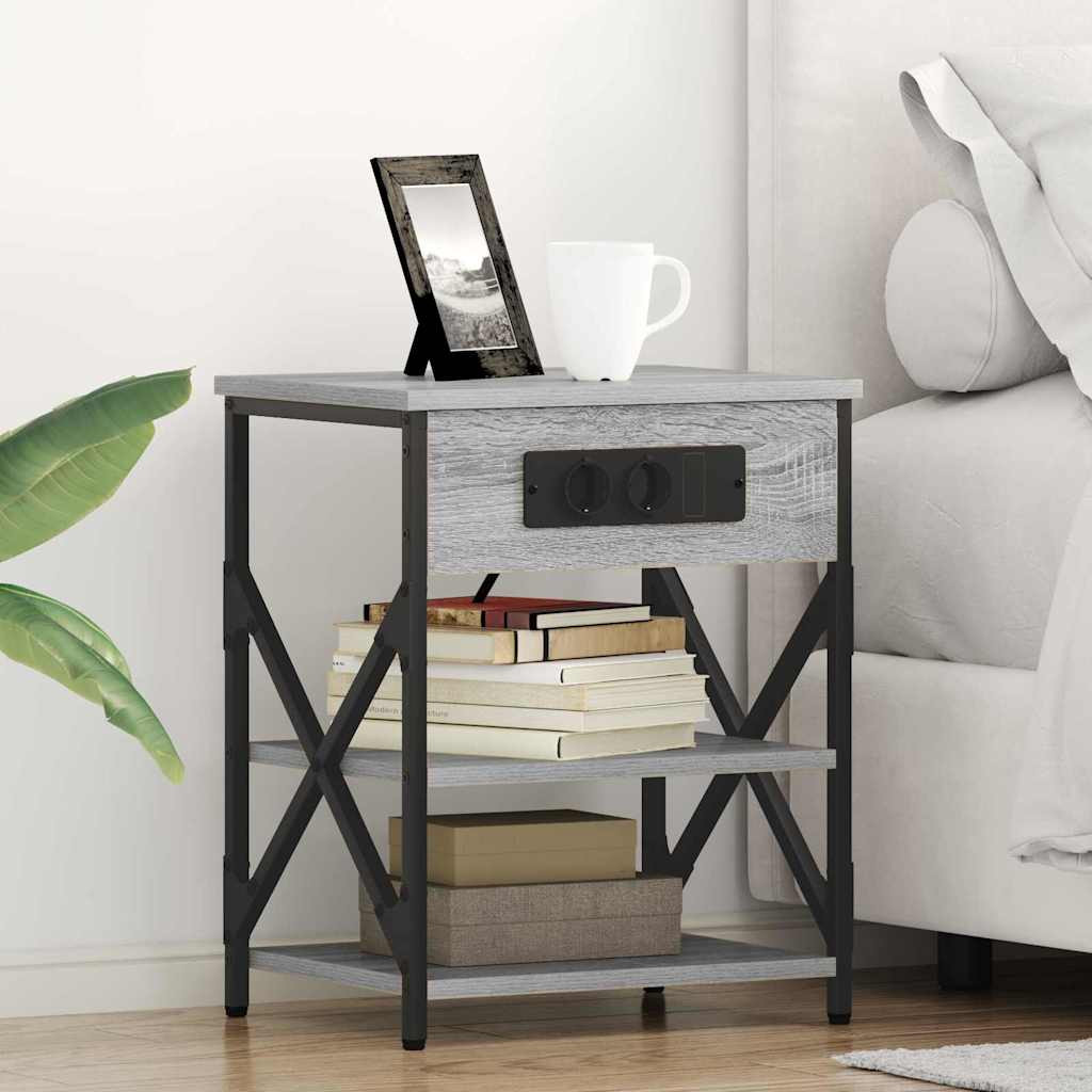 vidaXL Nachttisch Graues Sonoma 41 x 31 x 51 cm Holzwerkstoff