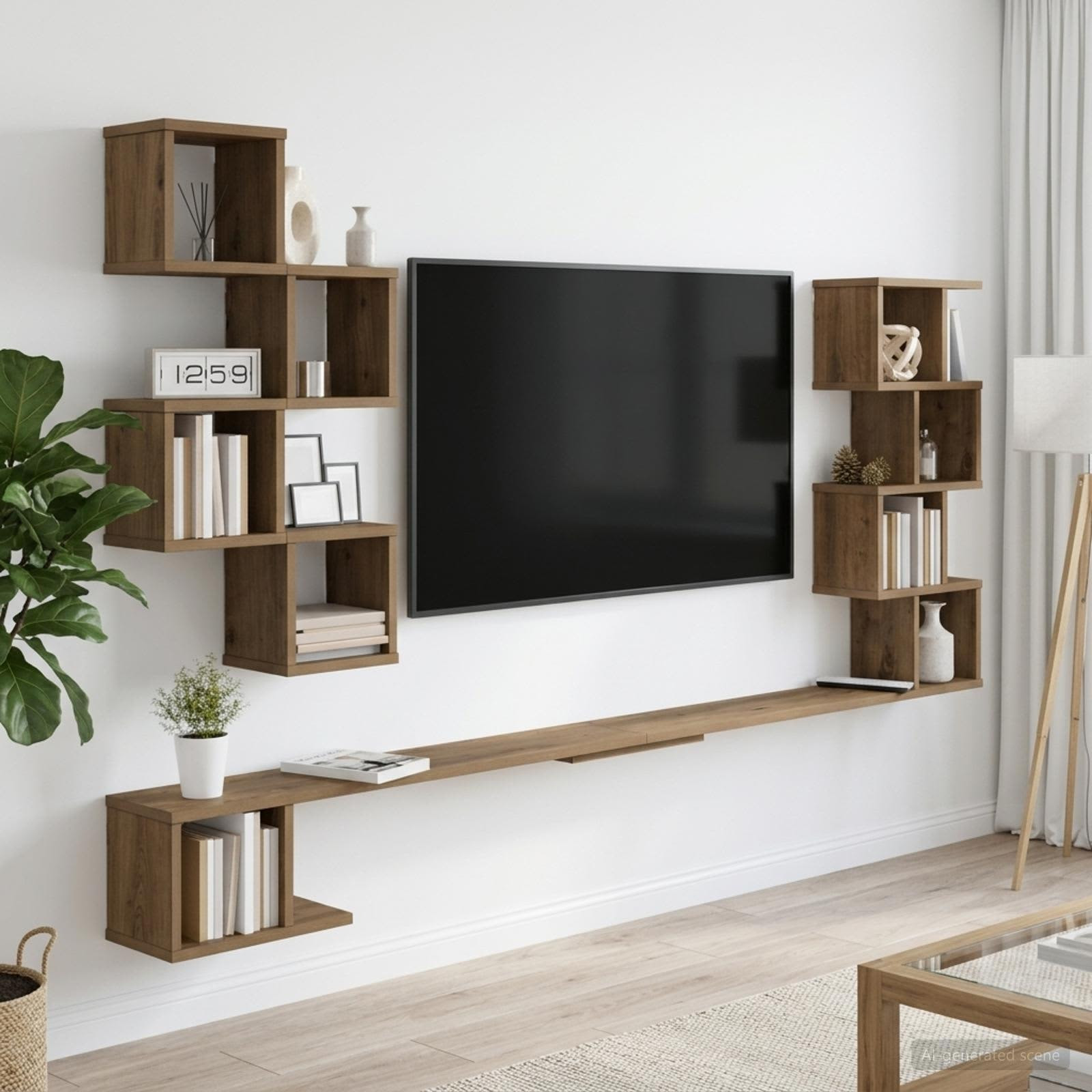 vidaXL Wandmontiertes TV-Regal Artisan-Eiche 180 x 15 x 94 cm