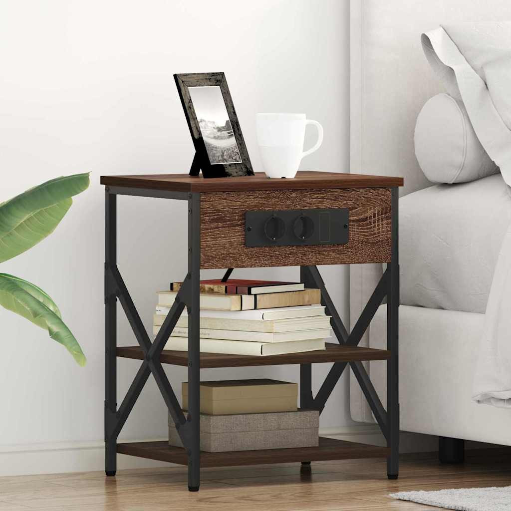 vidaXL Nachttisch Braun Eichen-Optik 41 x 31 x 51 cm Holzwerkstoff