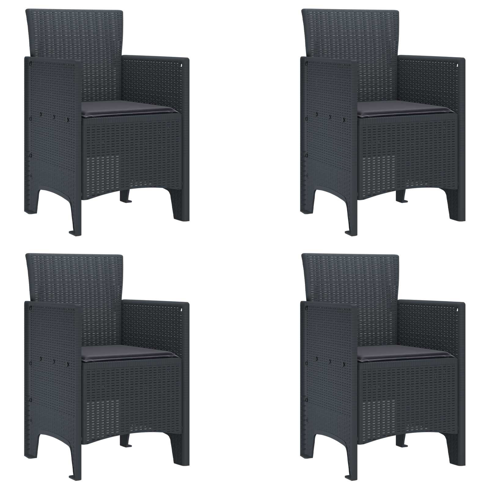 vidaXL Gartenstuhl 4 pcs Anthrazit 53 x 49 x 85 cm Polypropylen